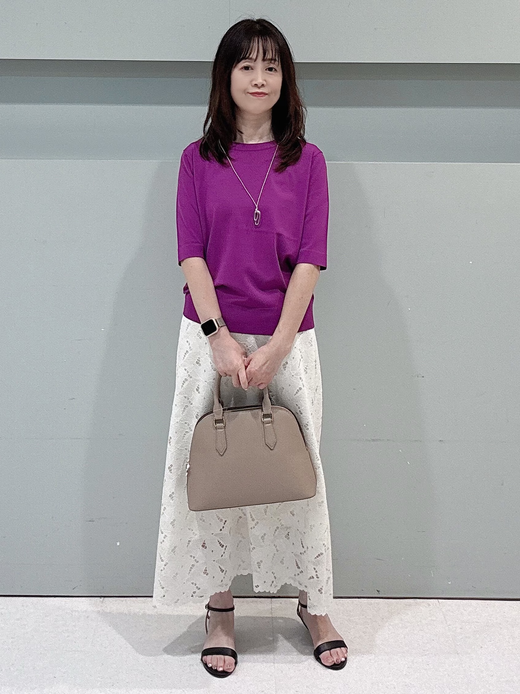 makiさんの「UNTITLED｜【アンサンブル可能/秋羽織り】コンパクトニットカーディガン」を使ったコーディネート