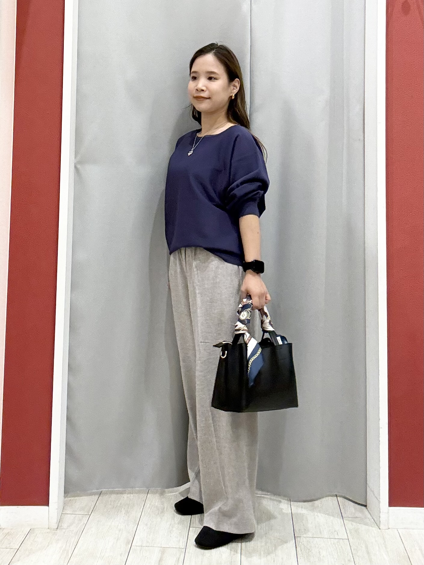 shioさんの「SHOO･LA･RUE｜【洗濯機可】軽やかでさらっとしたタッチ すっきり見えドルマンニット」を使ったコーディネート