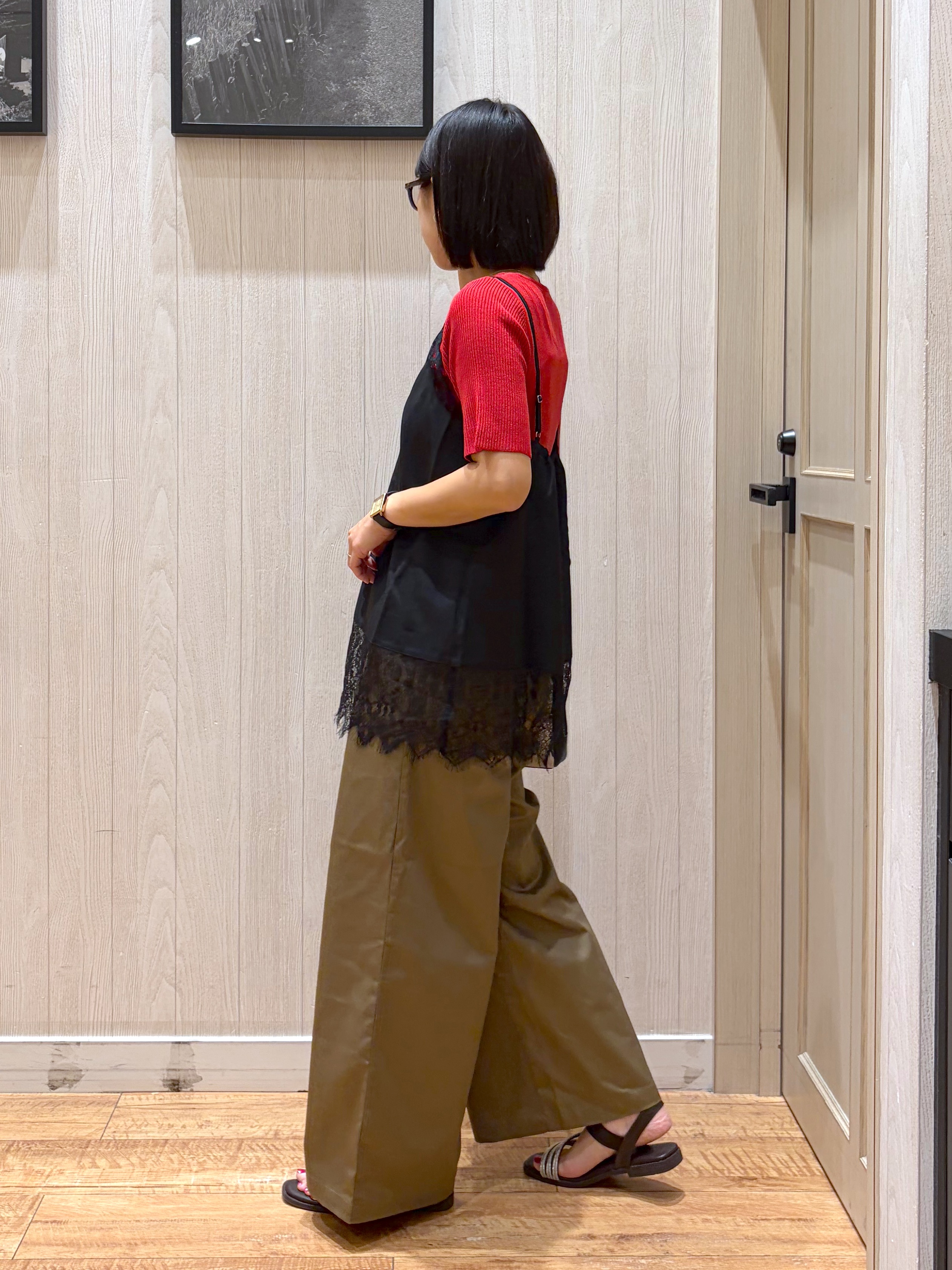 shirayuuuさんの「SHOO･LA･RUE｜【毛玉になりにくい/洗濯機可/S-LL】大人上品な 5分袖スクエアトップス」を使ったコーディネート