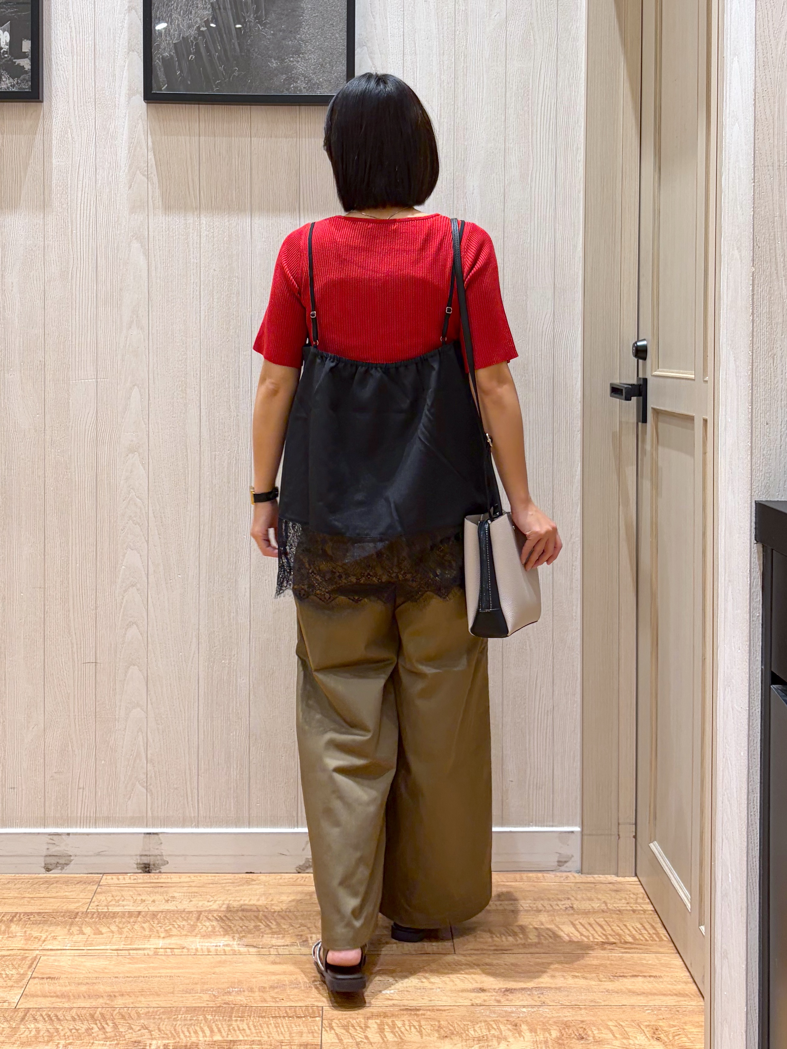 shirayuuuさんの「SHOO･LA･RUE｜【毛玉になりにくい/洗濯機可/S-LL】大人上品な 5分袖スクエアトップス」を使ったコーディネート
