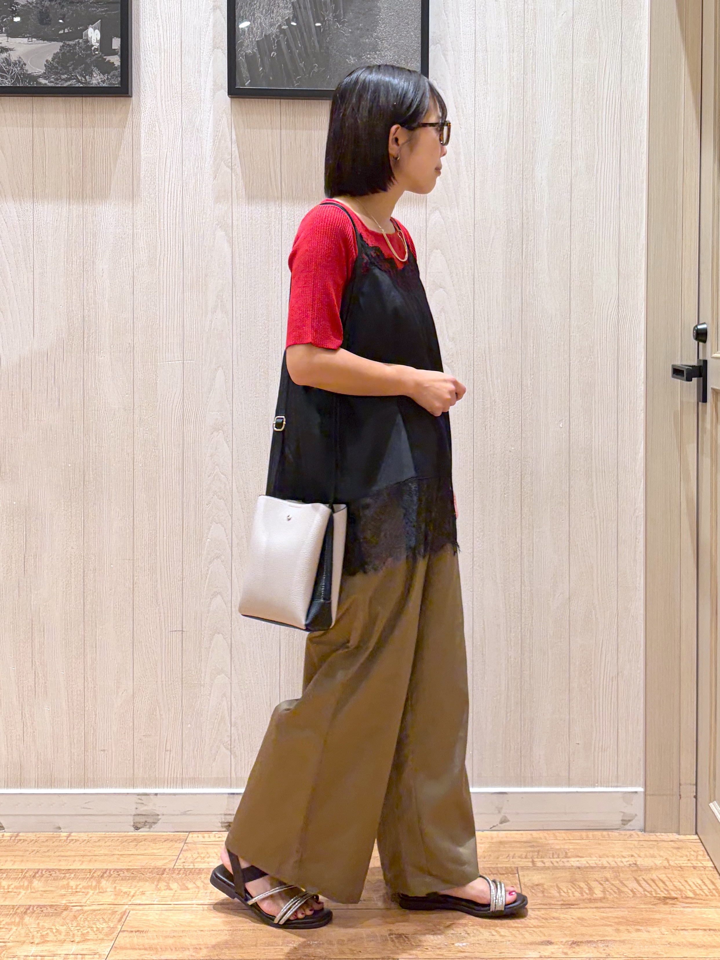 shirayuuuさんの「SHOO･LA･RUE｜【毛玉になりにくい/洗濯機可/S-LL】大人上品な 5分袖スクエアトップス」を使ったコーディネート