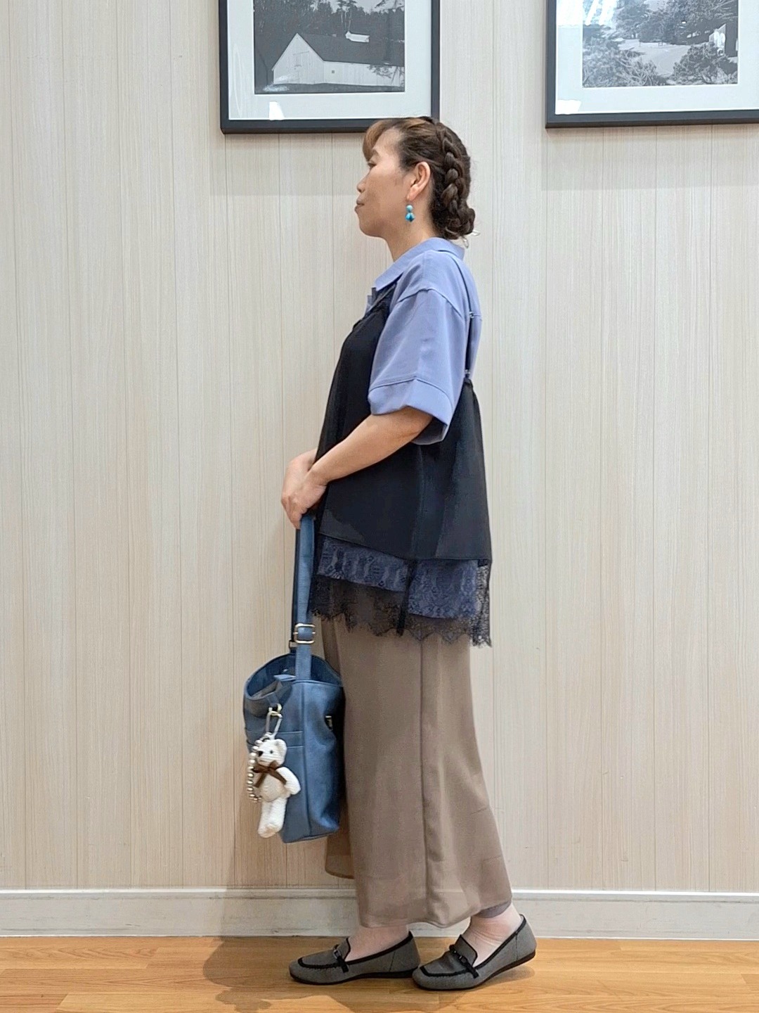 Saoさんの「SHOO･LA･RUE｜【洗濯機可/S-LL】体型カバーしながらこなれ見え レース付きキャミソール」を使ったコーディネート