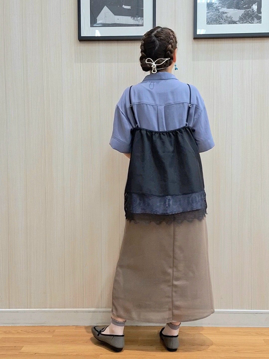 Saoさんの「SHOO･LA･RUE｜【洗濯機可/S-LL】体型カバーしながらこなれ見え レース付きキャミソール」を使ったコーディネート