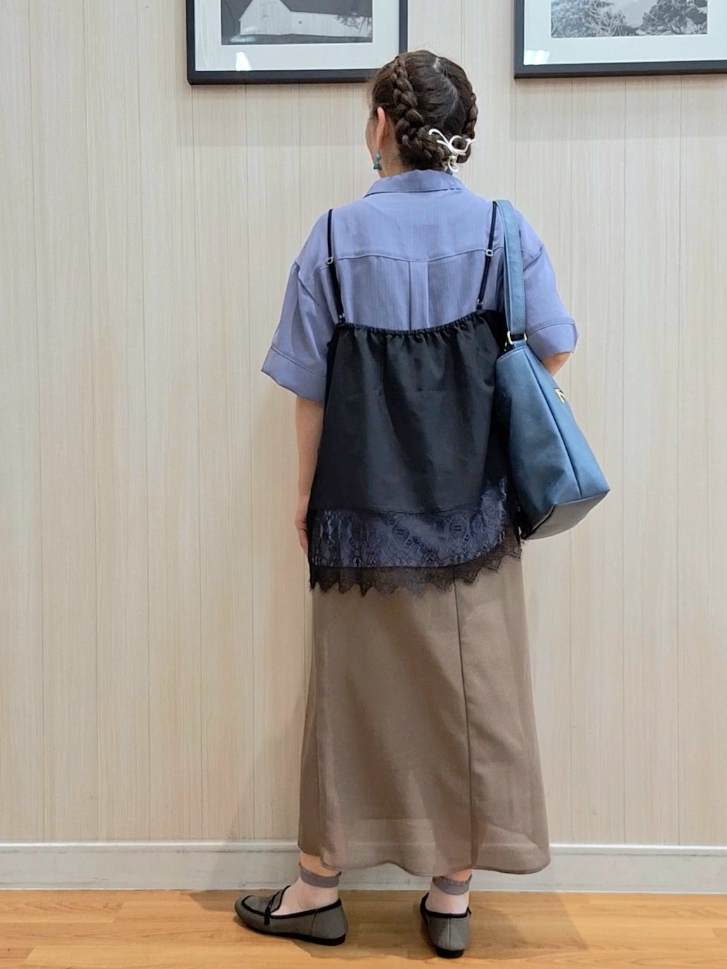 Saoさんの「SHOO･LA･RUE｜【洗濯機可/S-LL】体型カバーしながらこなれ見え レース付きキャミソール」を使ったコーディネート