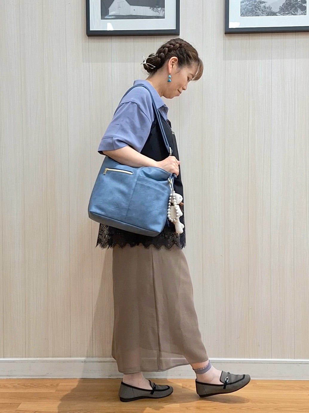 Saoさんの「SHOO･LA･RUE｜【洗濯機可/S-LL】体型カバーしながらこなれ見え レース付きキャミソール」を使ったコーディネート
