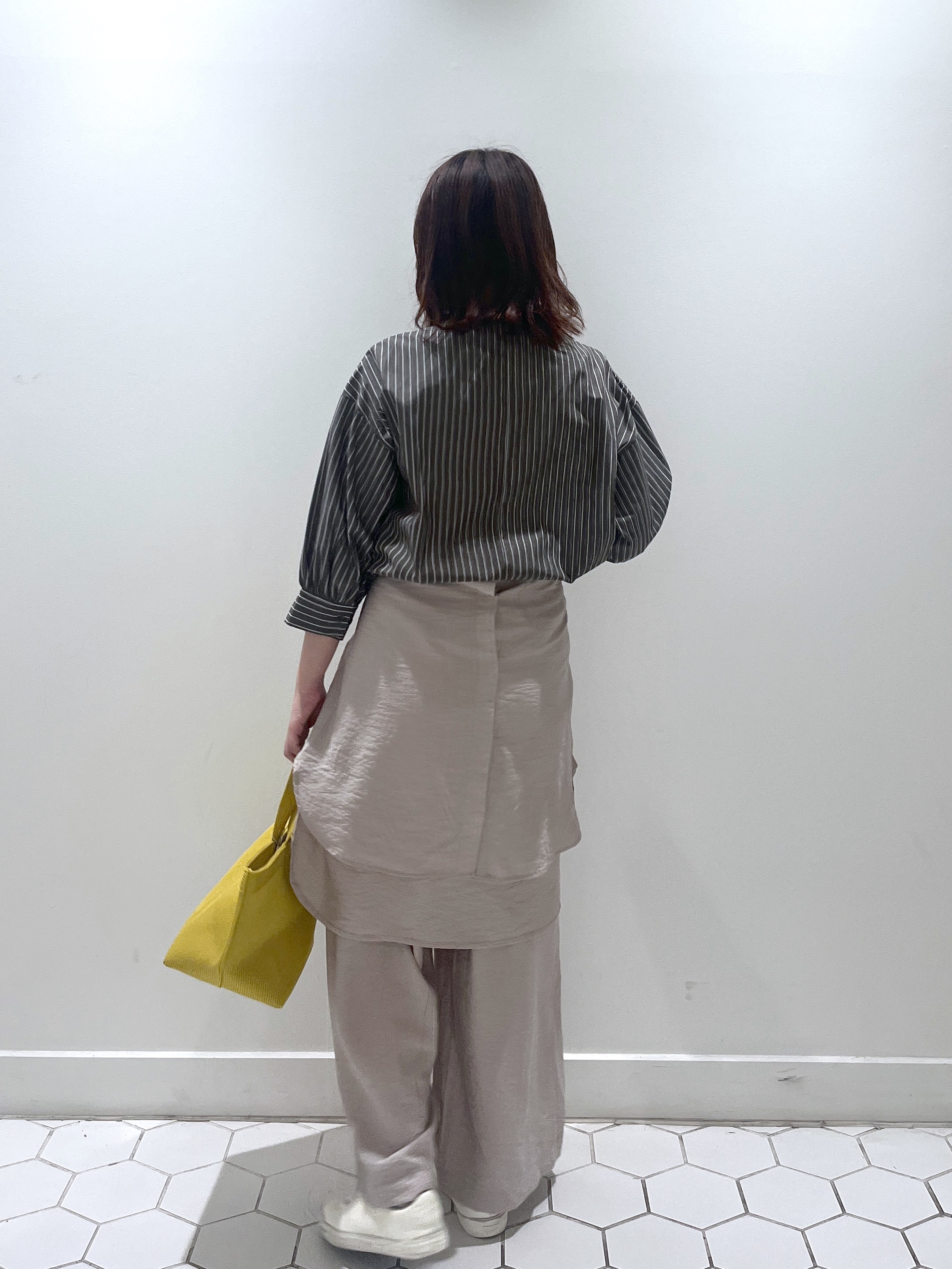 Makinoさんの「Dessin｜【UVカット】ストライプフリルブラウス6分袖」を使ったコーディネート