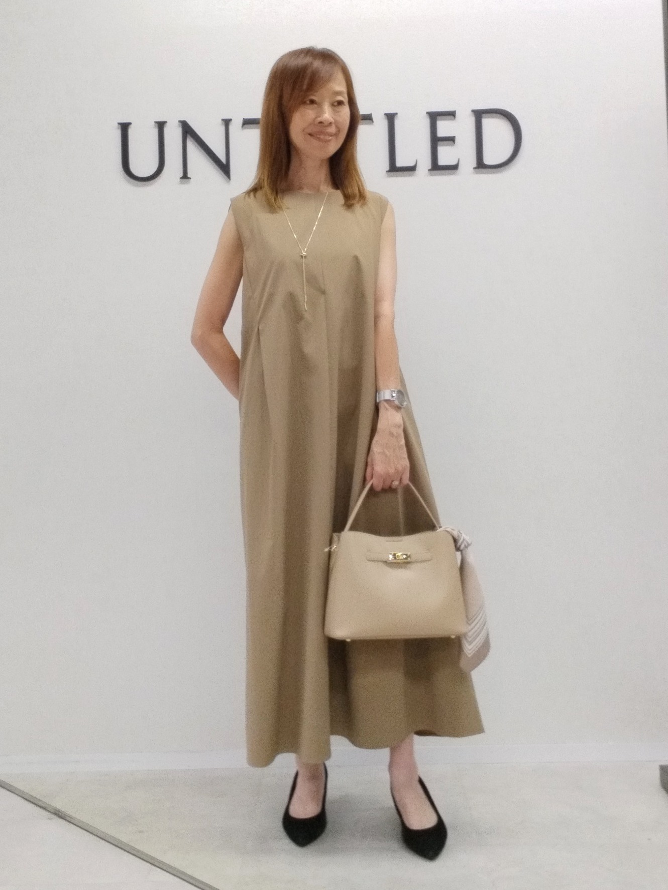 もりさんの「UNTITLED｜【残暑も快適/接触冷感/UVカット/吸水速乾】Aラインロングワンピース」を使ったコーディネート