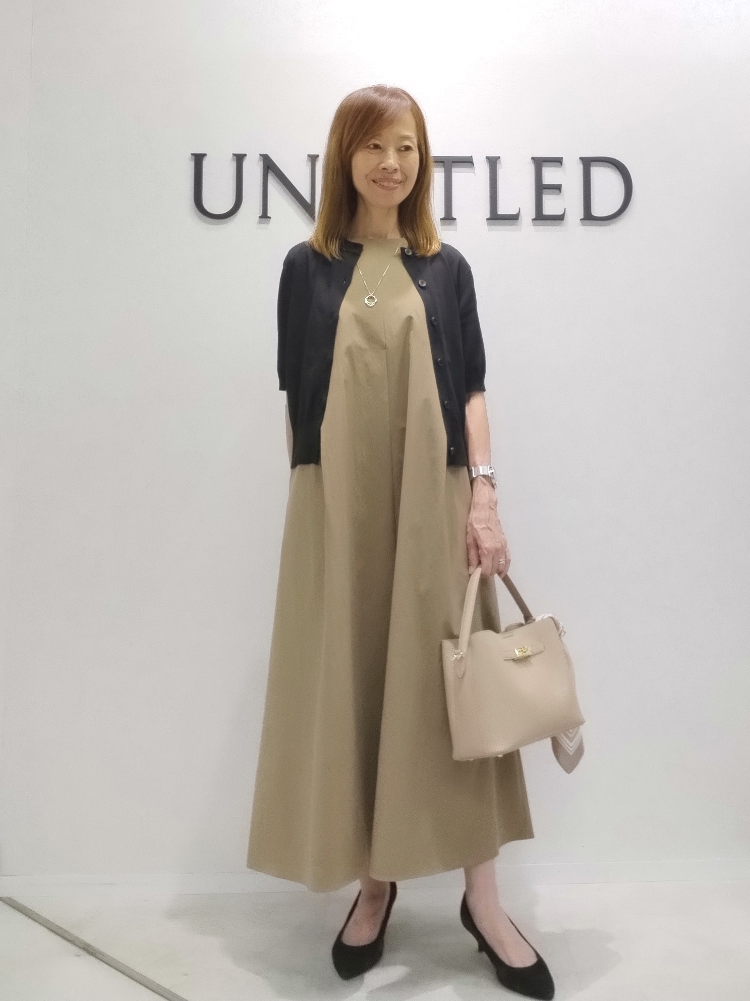 もりさんの「UNTITLED｜【残暑も快適/接触冷感/UVカット/吸水速乾】Aラインロングワンピース」を使ったコーディネート