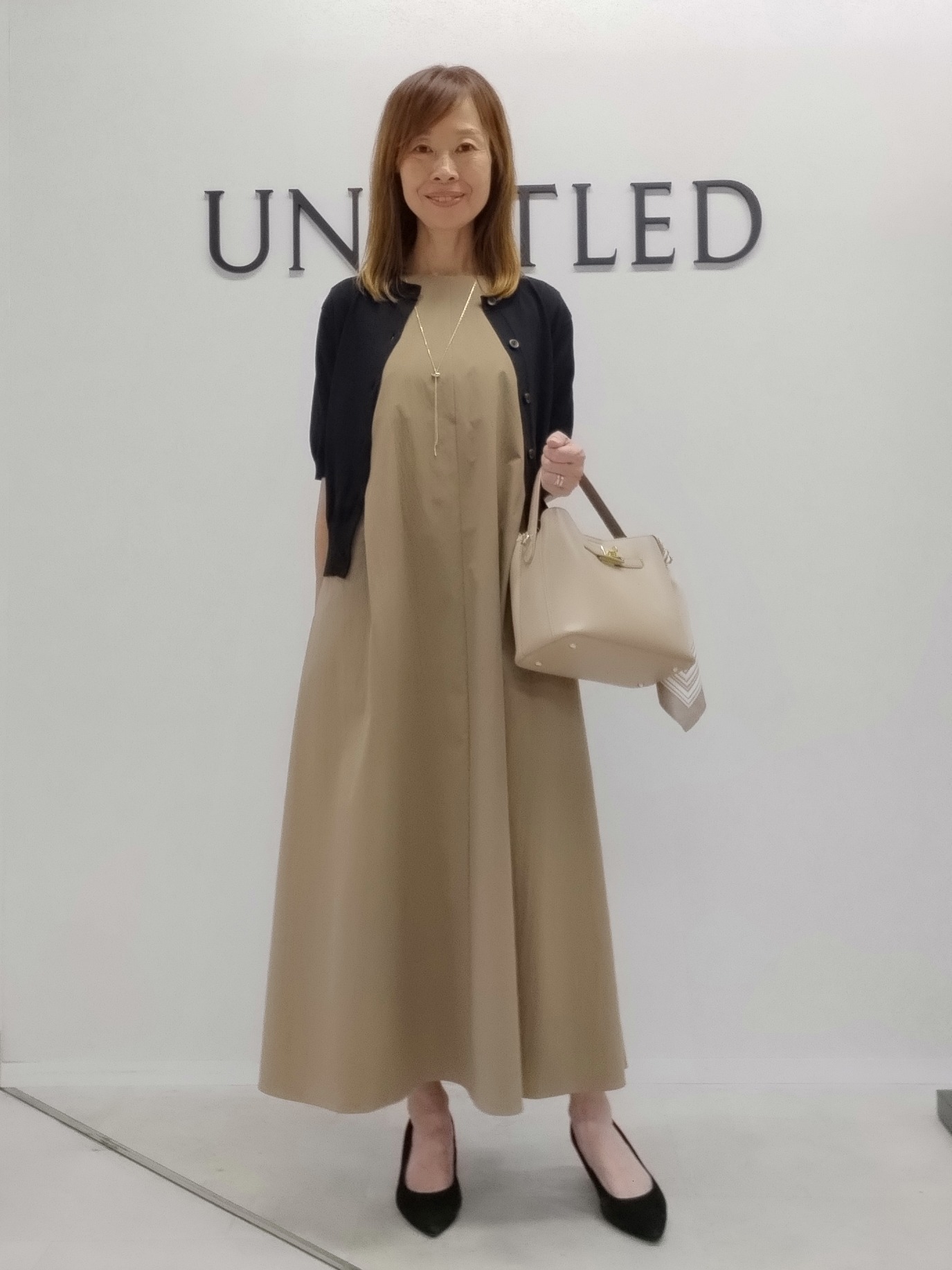 もりさんの「UNTITLED｜【残暑も快適/接触冷感/UVカット/吸水速乾】Aラインロングワンピース」を使ったコーディネート