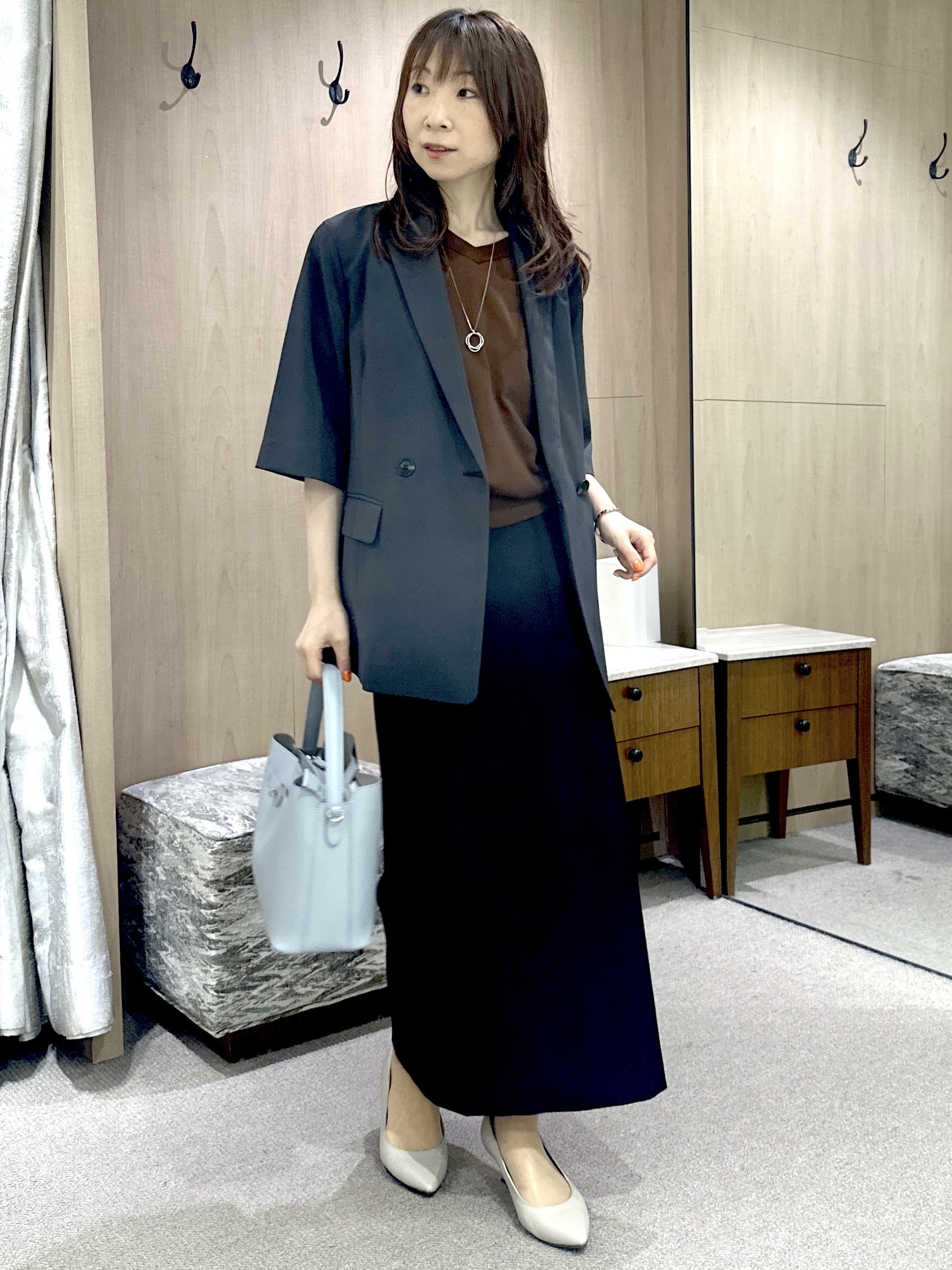 Miwaさんの「UNTITLED｜【肌に張りつきにくい/前後2WAY】ドライタッチコットンプルオーバー」を使ったコーディネート