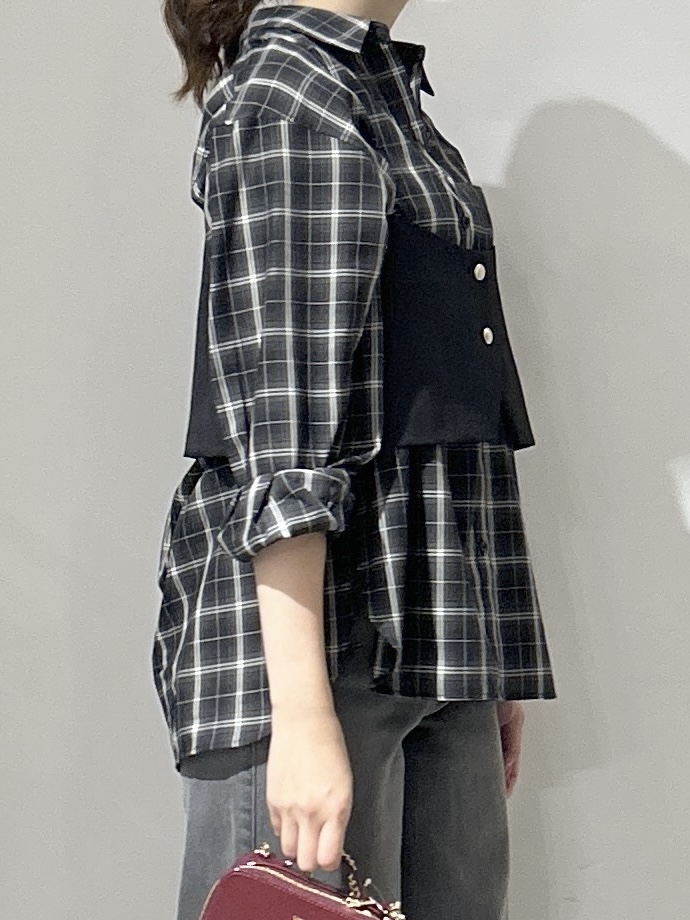 yuikaさんの「OPAQUE.CLIP｜チェック柄シャツ【洗濯機OK】」を使ったコーディネート