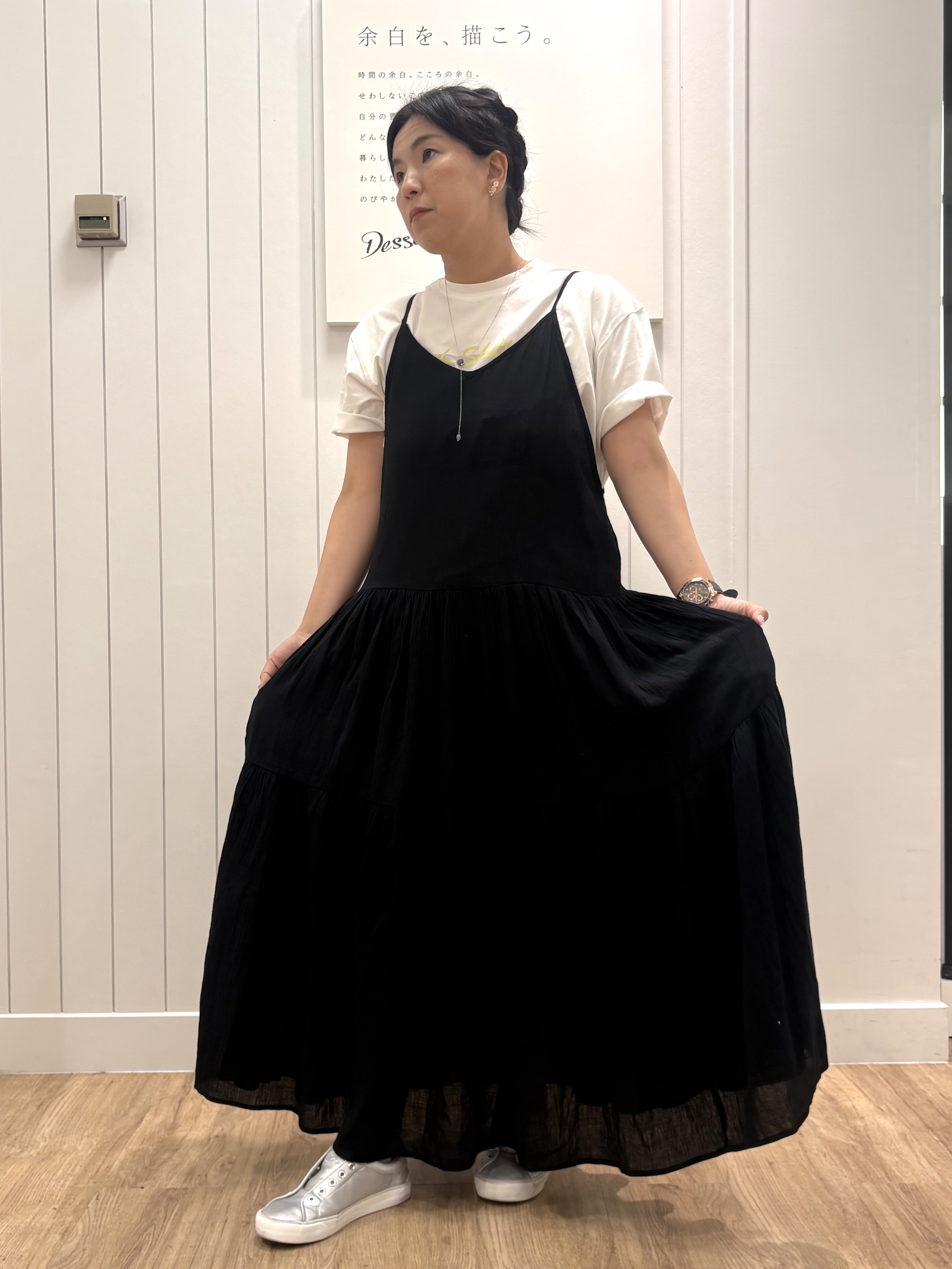 tomokoさんの「Dessin｜コットンボイル フレアワンピース」を使ったコーディネート