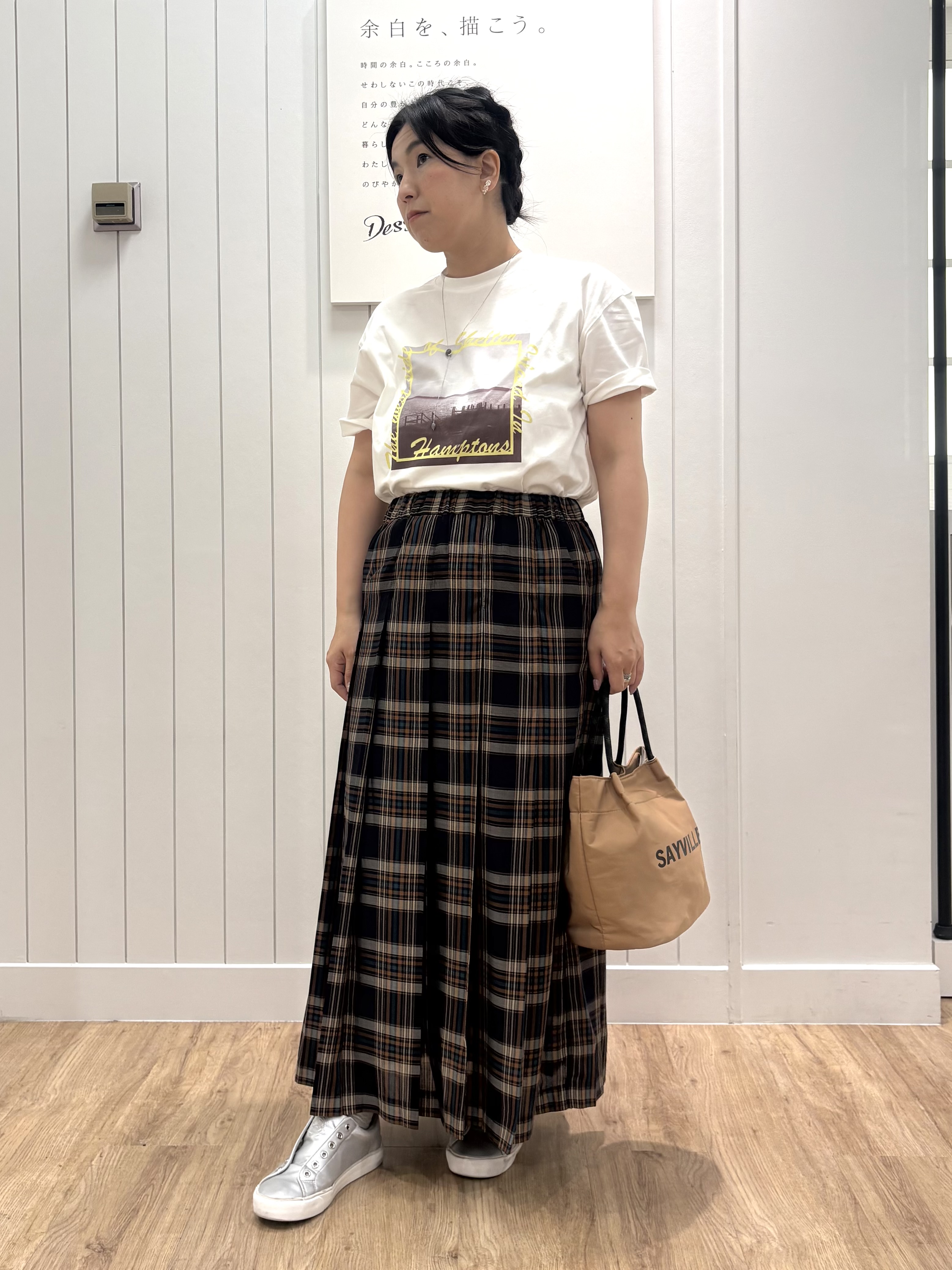 tomokoさんの「Dessin｜【セットアップ可】シアーチェック オーバーシャツ」を使ったコーディネート