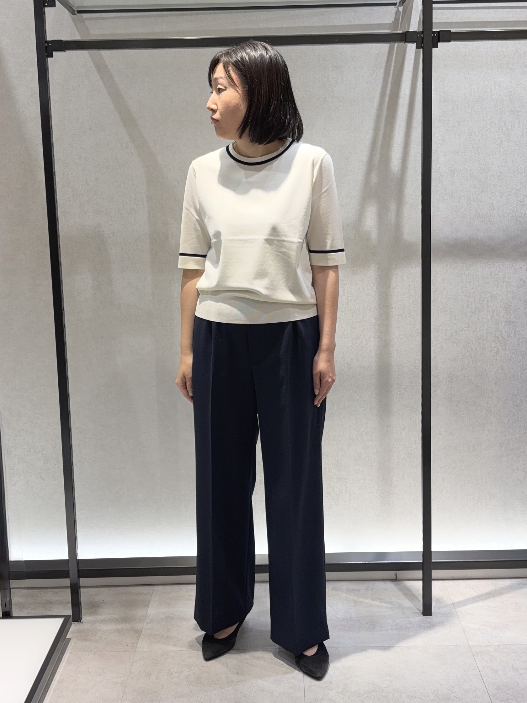 わたなべさんの「UNTITLED｜【秋の通勤羽織/セットアップ可/UVカット】エアリークール半袖ジャケット」を使ったコーディネート