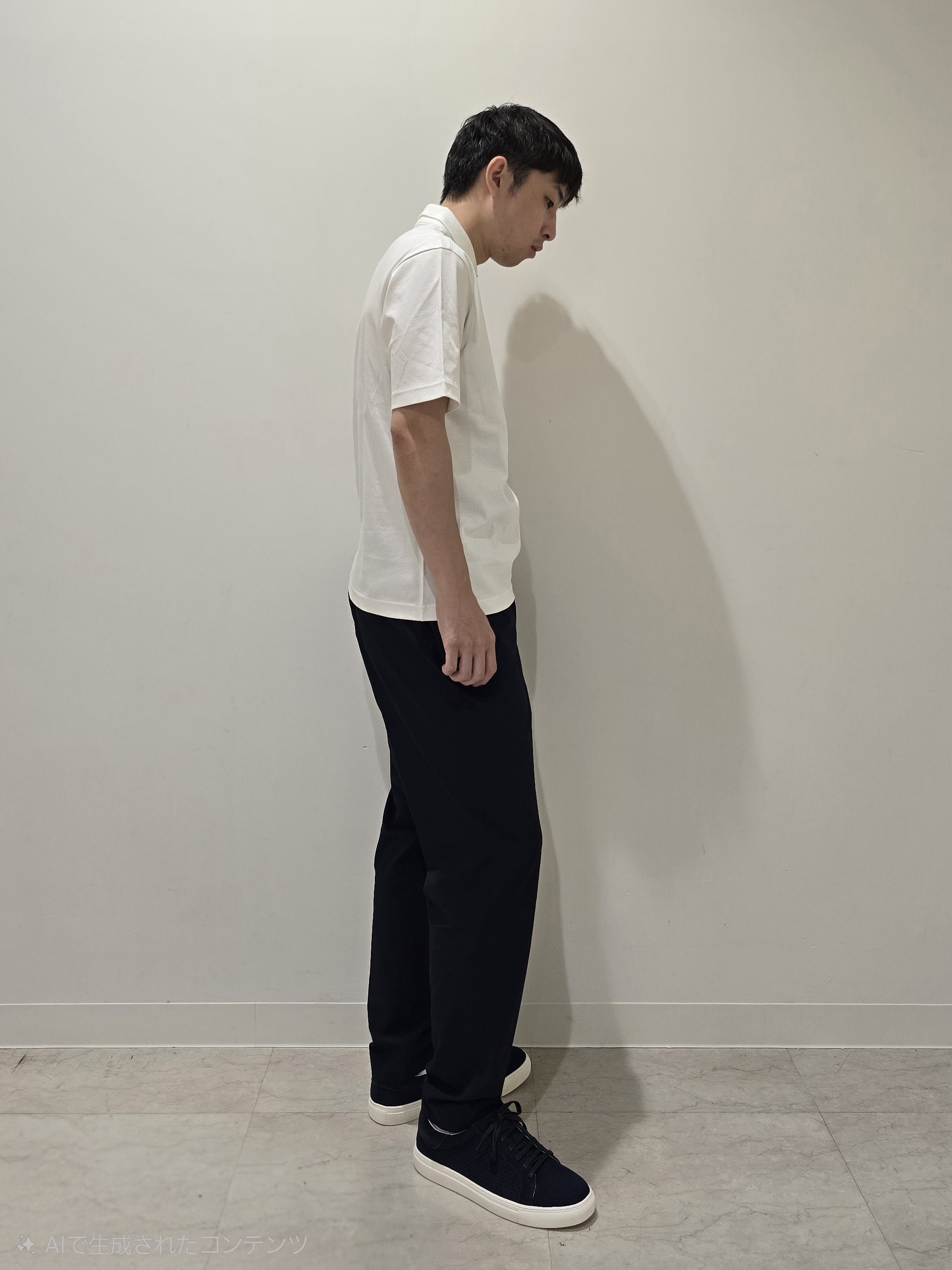 白木駆さんの「TAKEO KIKUCHI｜【接触冷感】アイスクリアコットン ワンポイント ポロシャツ」を使ったコーディネート