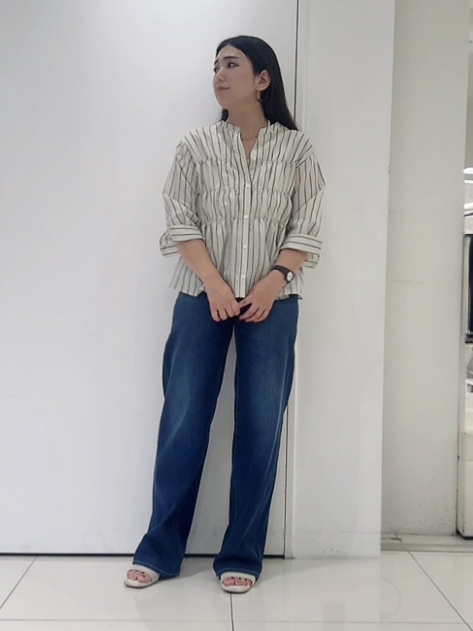 なかじさんの「UNTITLED｜ストライプシャーリングブラウス」を使ったコーディネート