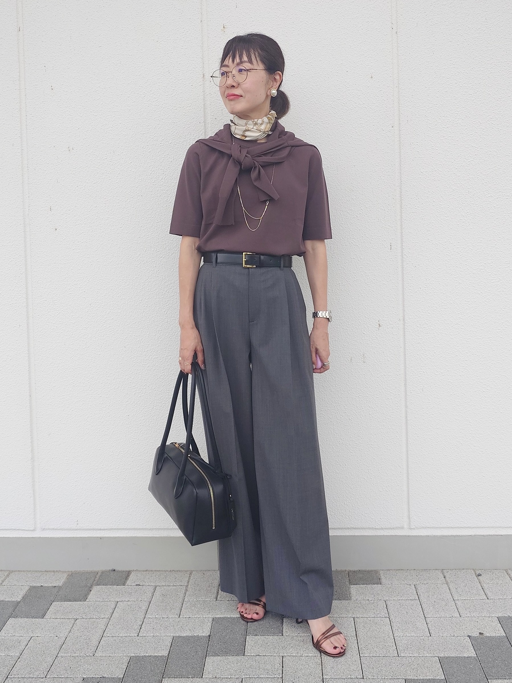 MUTSUKOさんの「UNTITLED｜【アンサンブル可能】コンパクトニットカーディガン」を使ったコーディネート