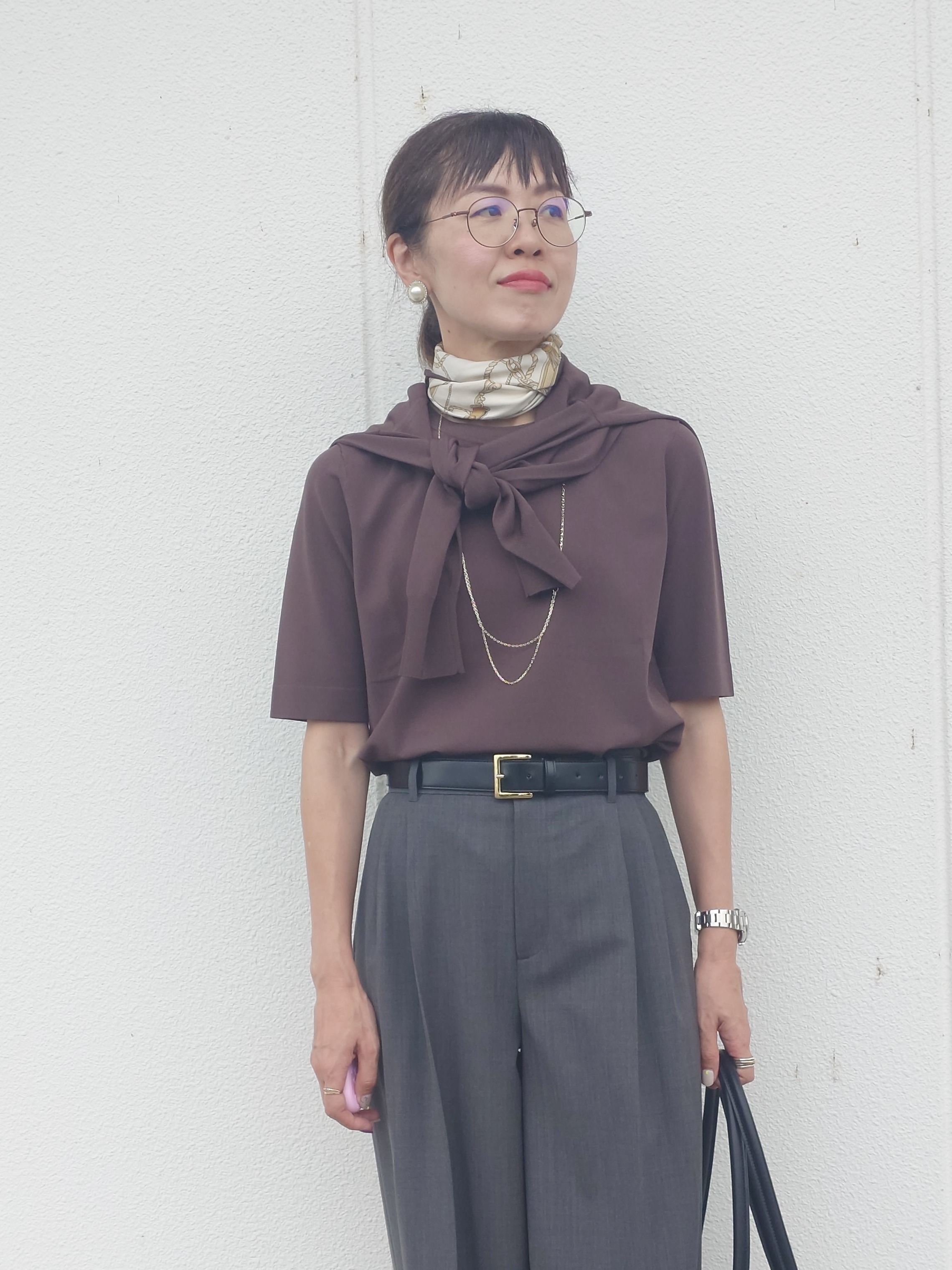 MUTSUKOさんの「UNTITLED｜【アンサンブル可能】コンパクトニットカーディガン」を使ったコーディネート