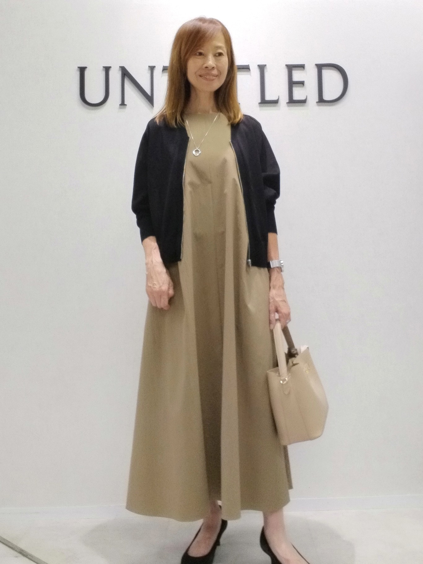 もりさんの「UNTITLED｜【アンサンブル可/日除け・冷房対策】シアーレーヨンZIPカーディガン」を使ったコーディネート