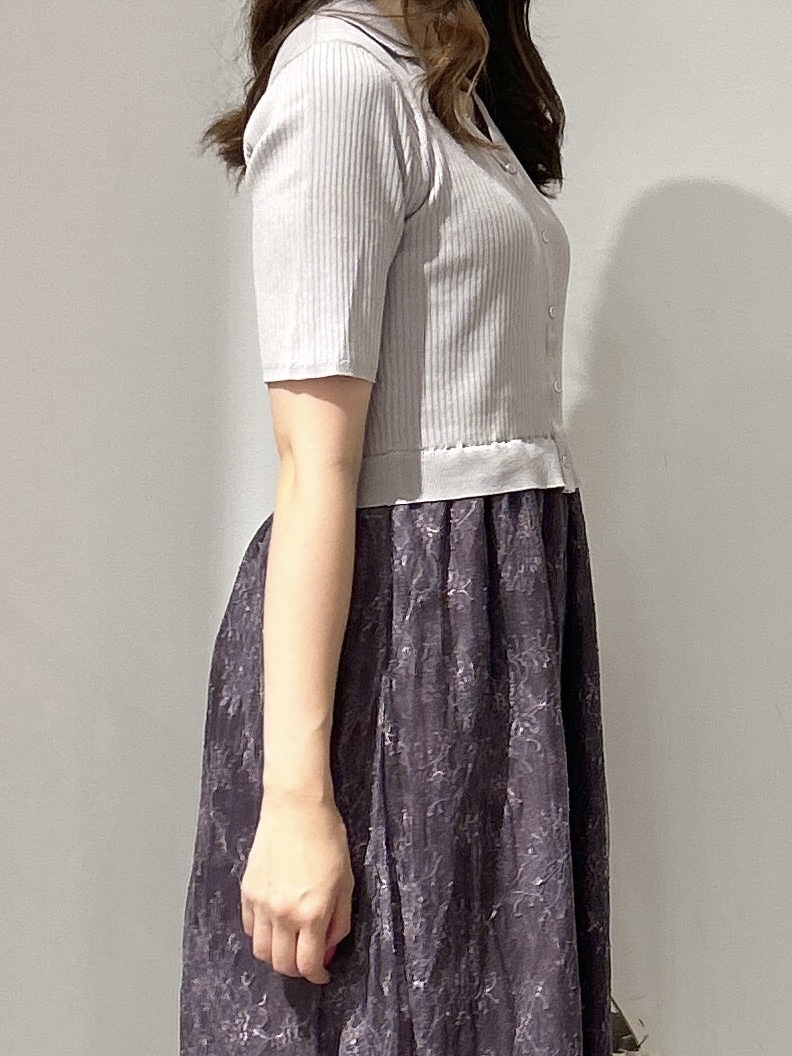 yuikaさんの「OPAQUE.CLIP｜花柄ドッキング衿付きワンピース【洗濯機OK】」を使ったコーディネート
