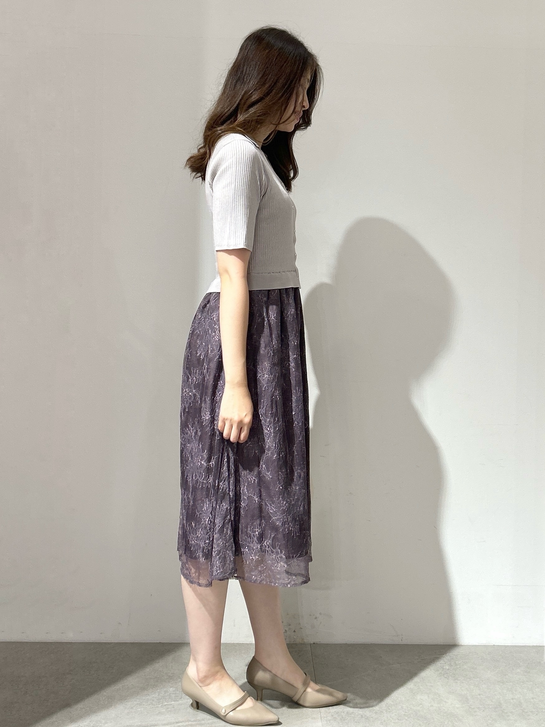 yuikaさんの「OPAQUE.CLIP｜花柄ドッキング衿付きワンピース【洗濯機OK】」を使ったコーディネート