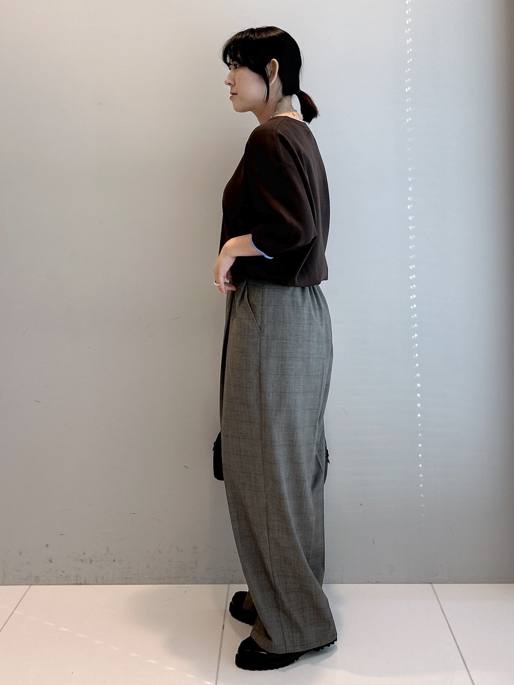 Hirokaさんの「Dessin｜【UVカット/マシンウォッシャブル】6分袖配色ニット」を使ったコーディネート