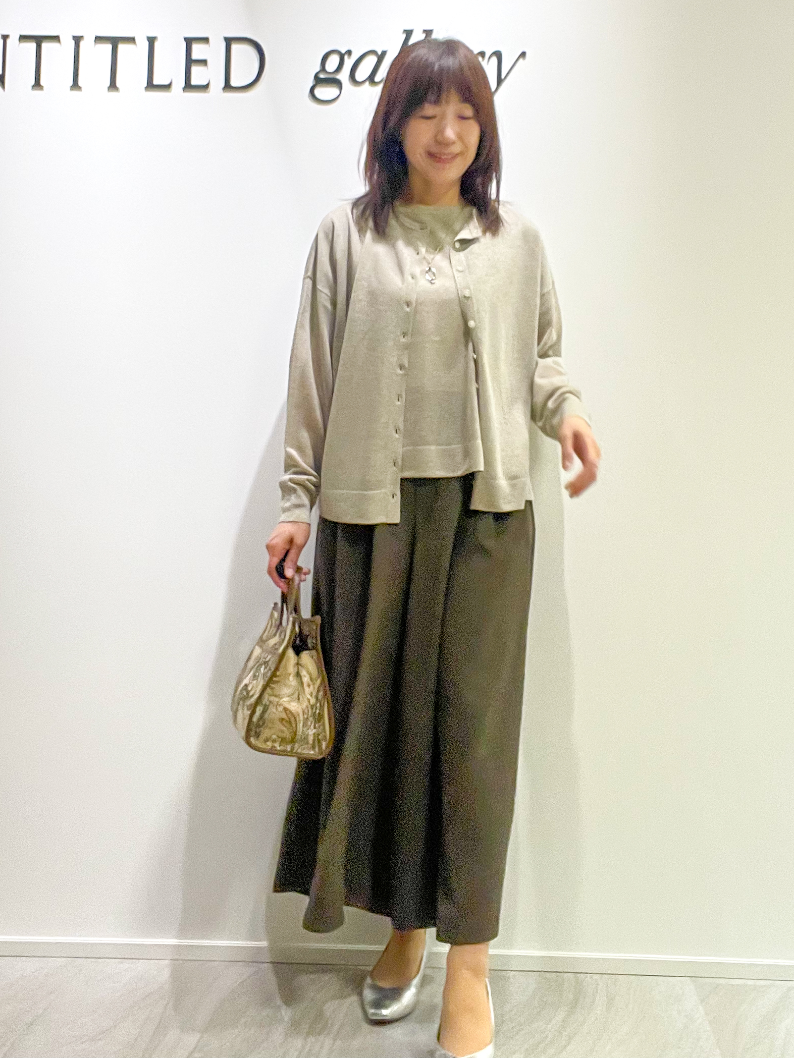 めいさんの「UNTITLED｜【アンサンブル可/秋羽織り/シアー】前後2WAYカーディガン」を使ったコーディネート