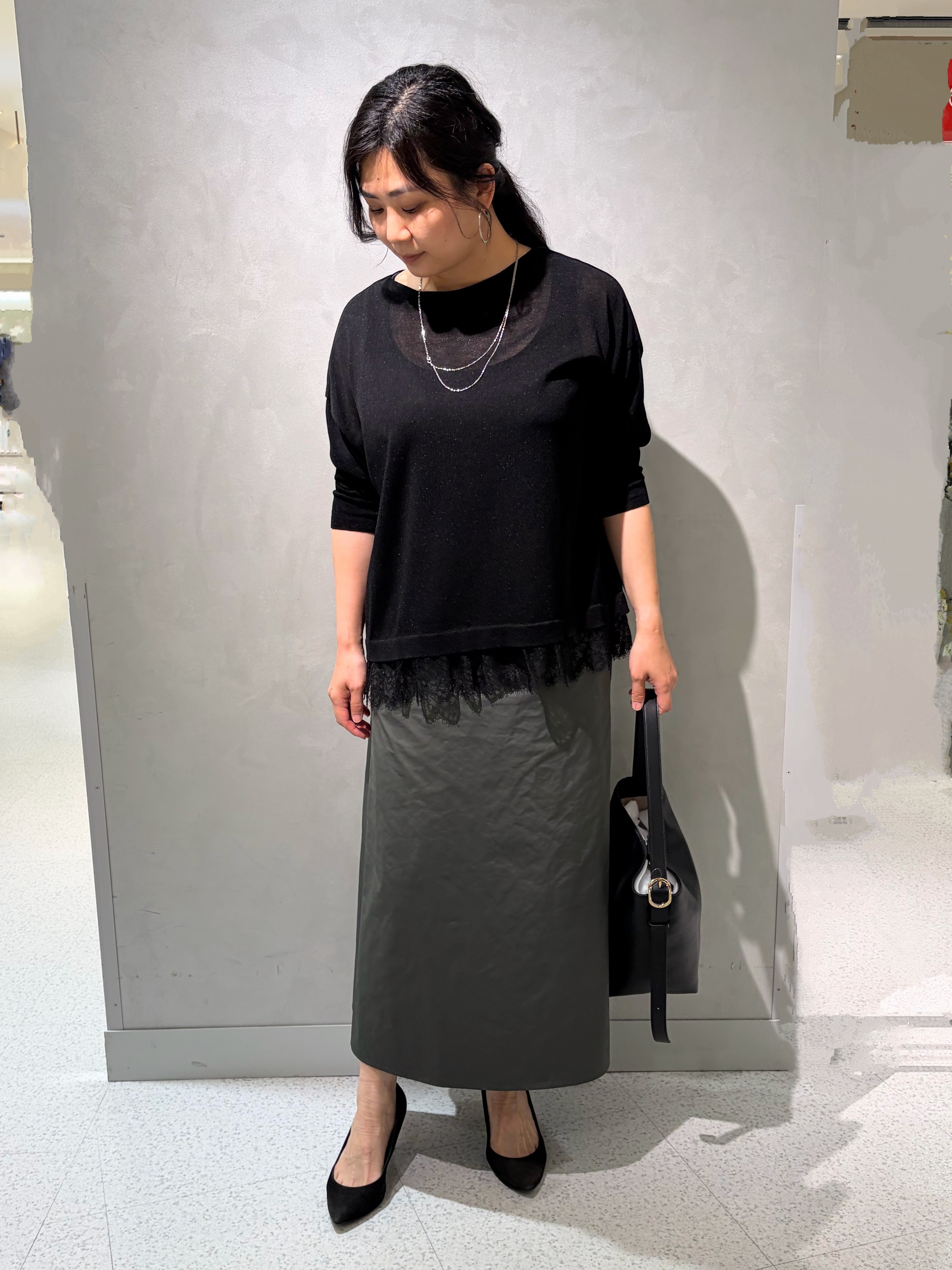 なおさんの「UNTITLED｜レースドッキングニットプルオーバー」を使ったコーディネート