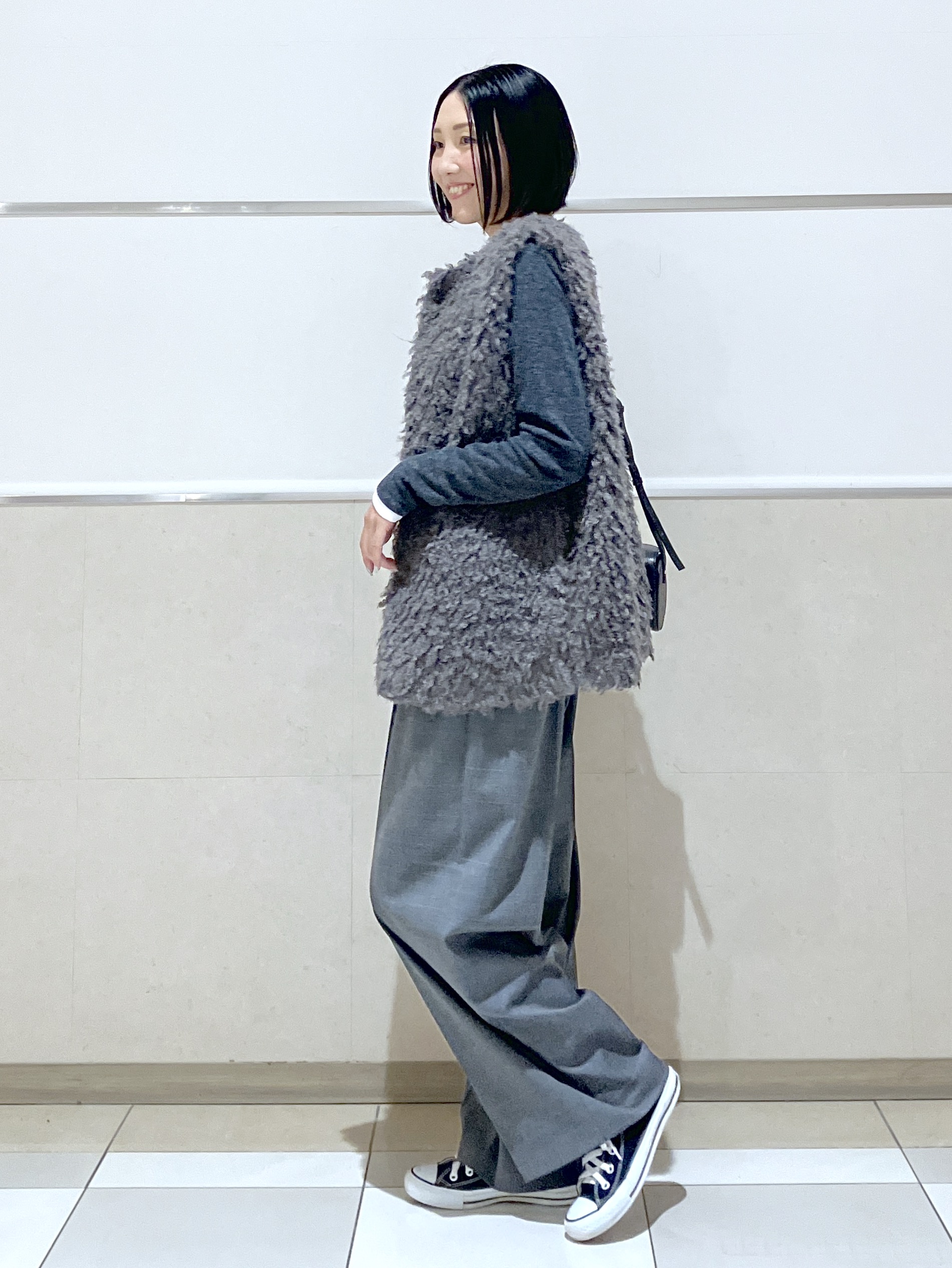 eriko さんの「Dessin｜【洗濯機OK/秋インナー】シアーテレコヘンリーネックプルオーバー」を使ったコーディネート