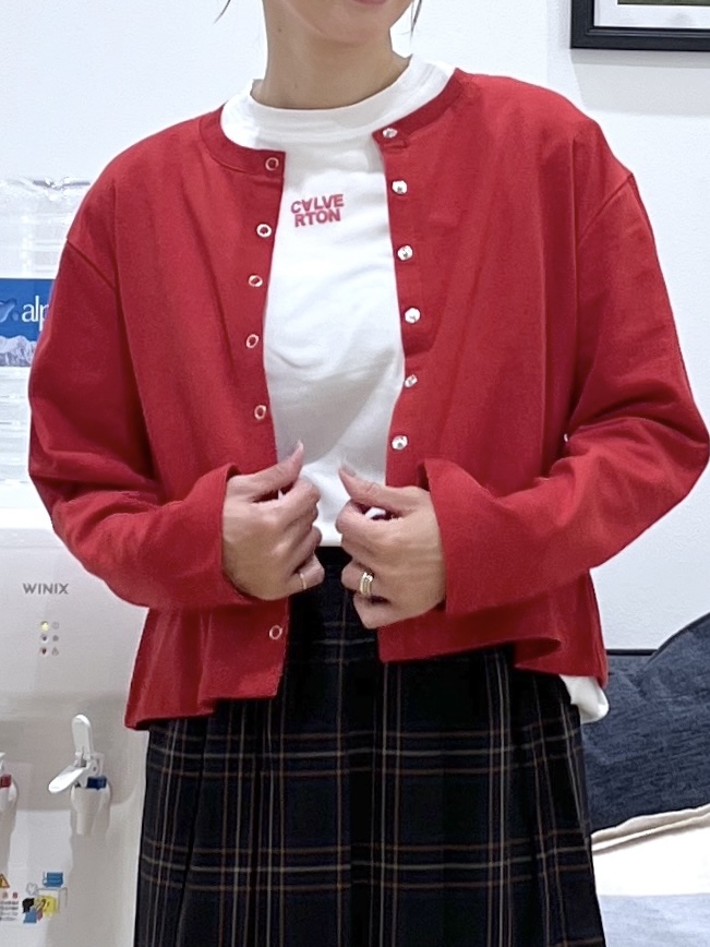 canaさんの「Dessin｜リングスナップミニ裏毛カーディガン」を使ったコーディネート
