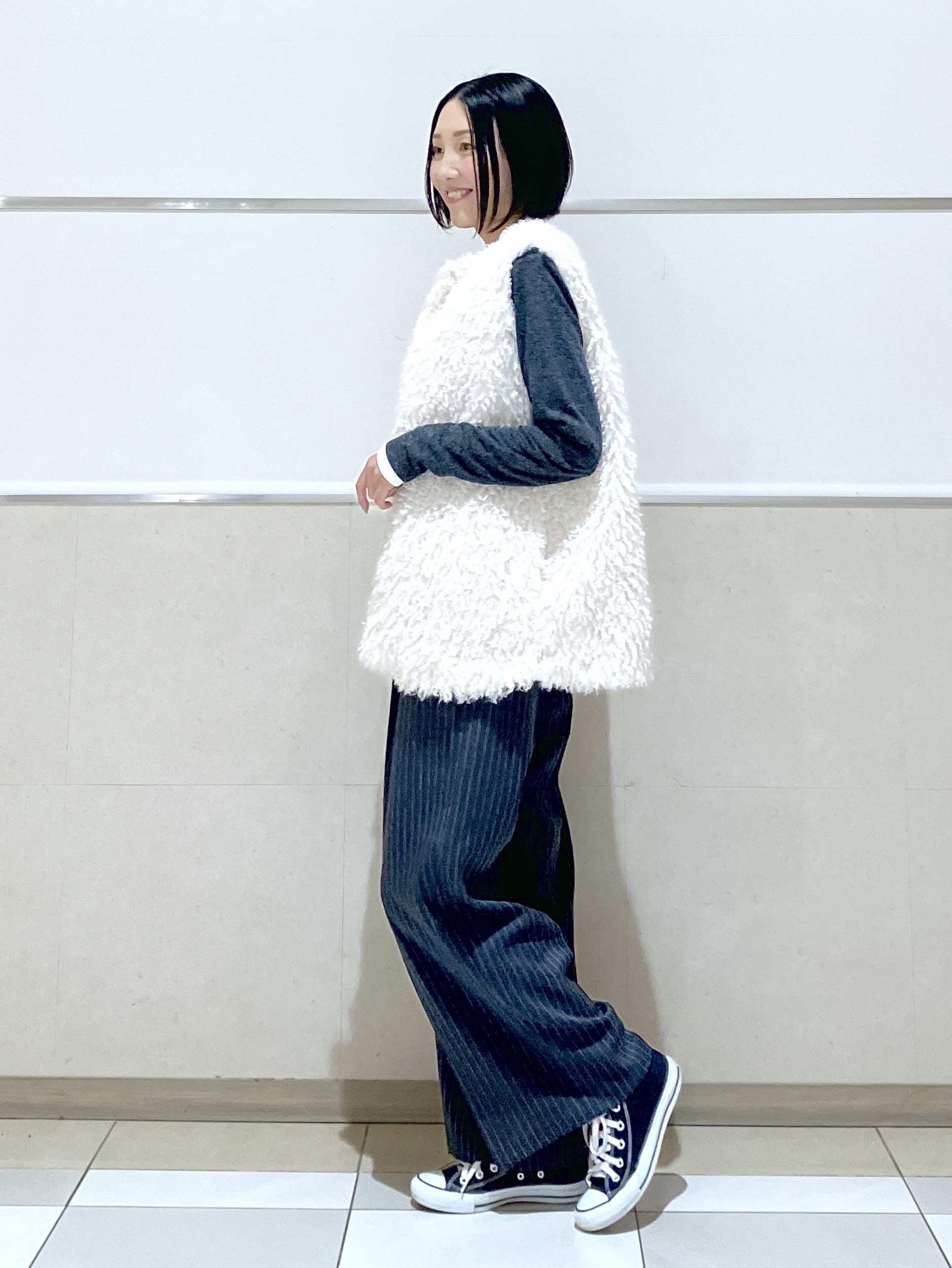 eriko さんの「Dessin｜【洗濯機OK/秋インナー】シアーテレコヘンリーネックプルオーバー」を使ったコーディネート