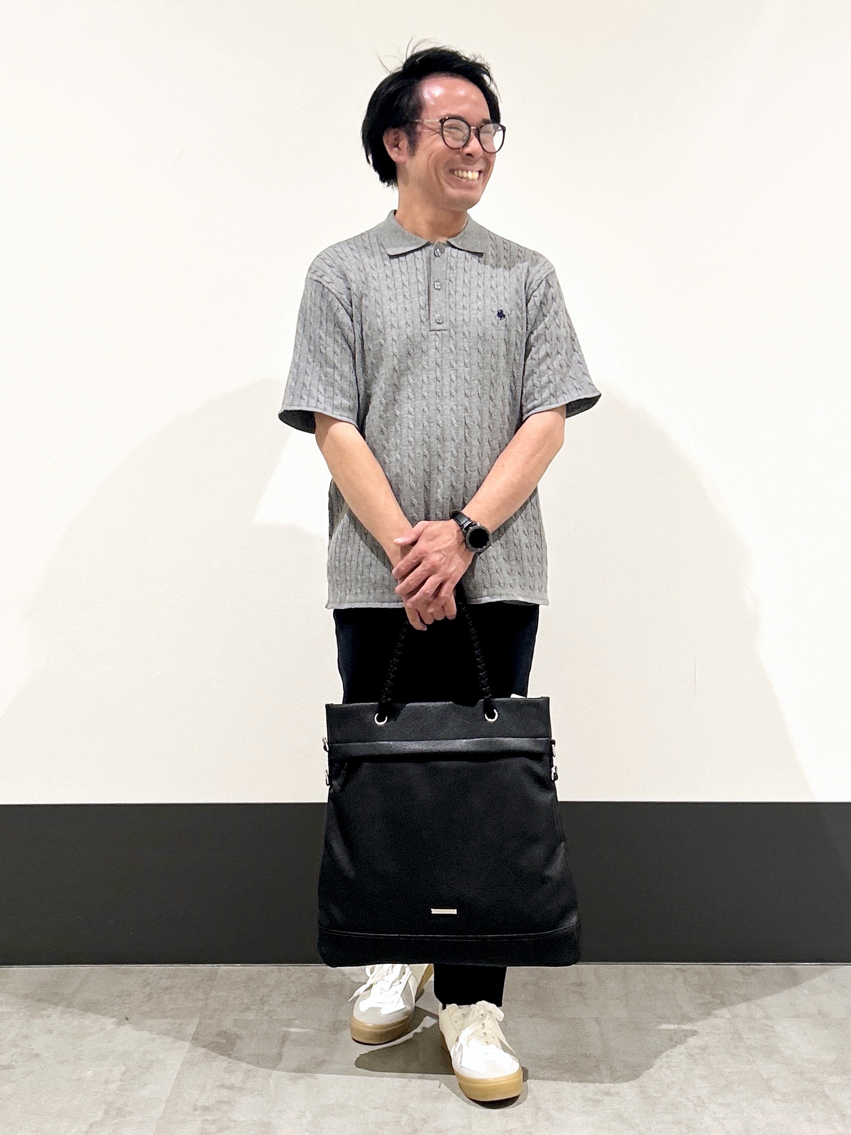 KENJI Iさんの「THE SHOP TK｜POLO BCS/ケーブルニットポロ」を使ったコーディネート