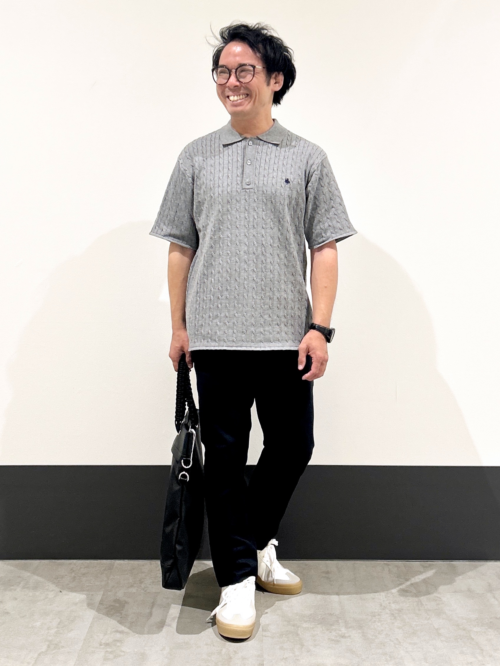 KENJI Iさんの「THE SHOP TK｜POLO BCS/ケーブルニットポロ」を使ったコーディネート