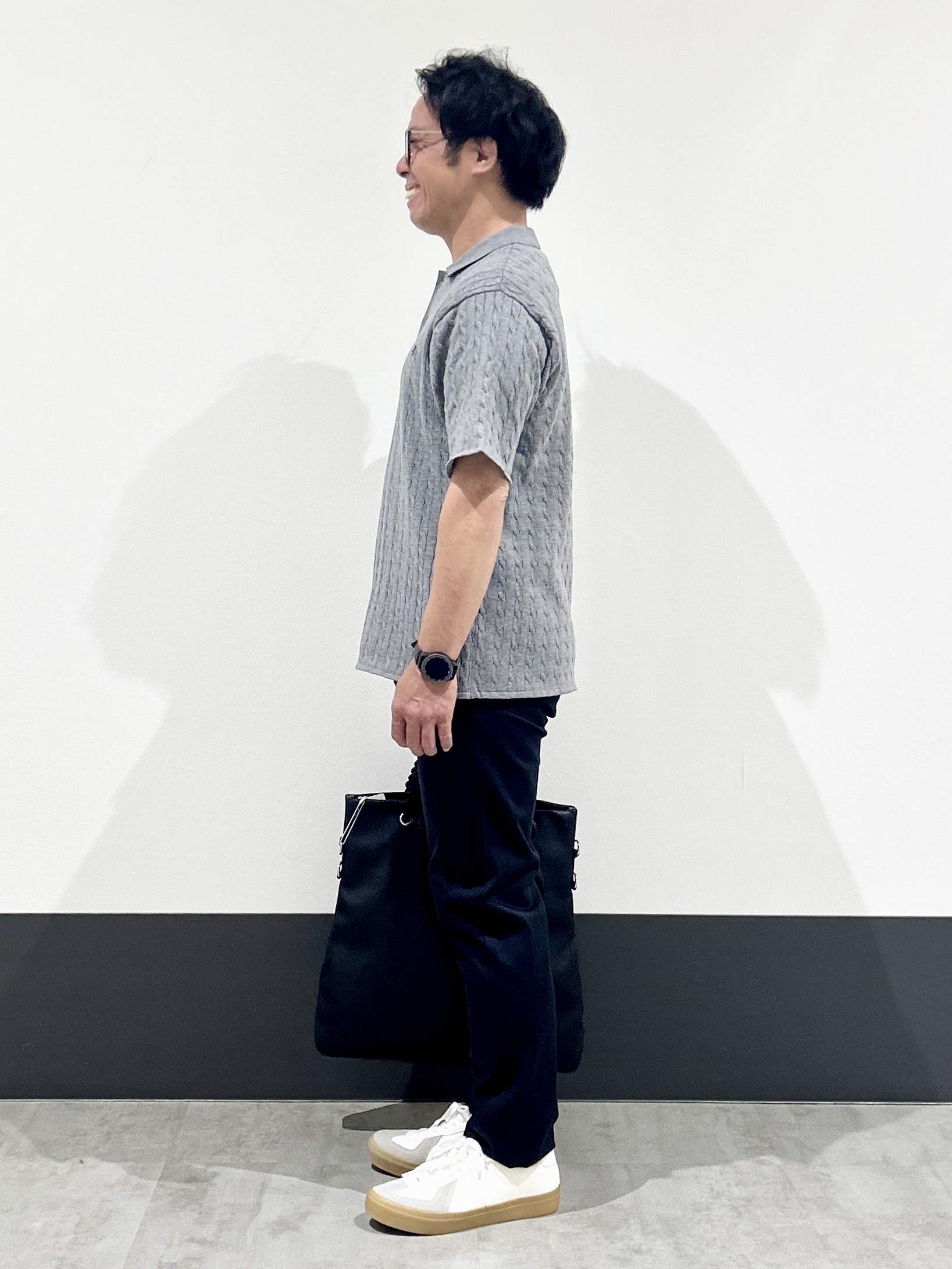 KENJI Iさんの「THE SHOP TK｜POLO BCS/ケーブルニットポロ」を使ったコーディネート