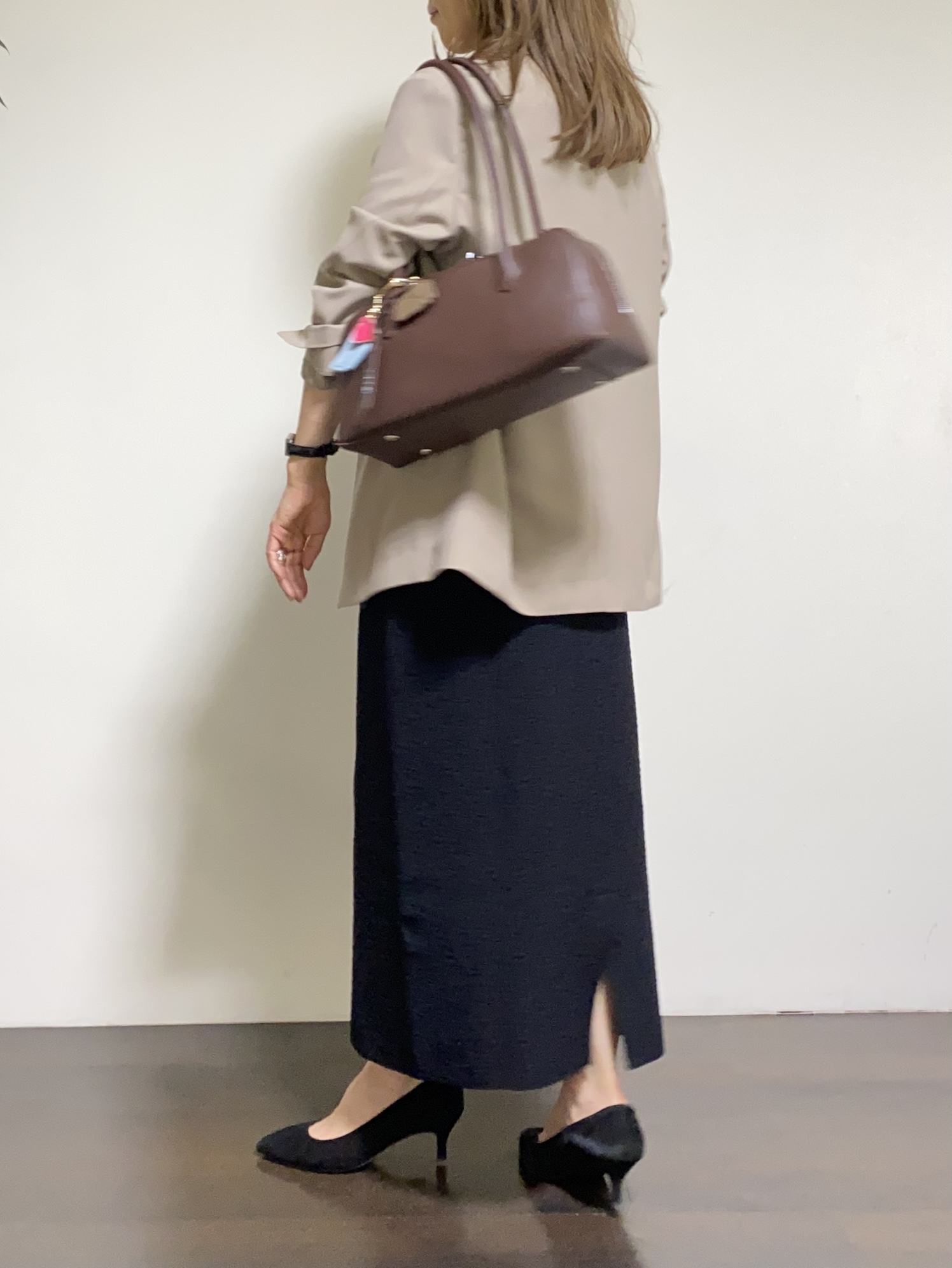 tomoさんの「UNTITLED｜【新色追加/セットアップ可】エアリー ダブルブレストジャケット」を使ったコーディネート