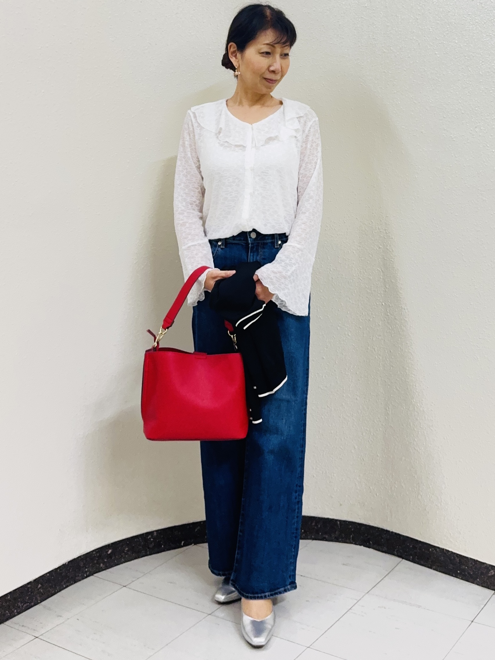 ⭐︎Eimi⭐︎さんの「Reflect｜【洗える】フリルレースブラウス」を使ったコーディネート