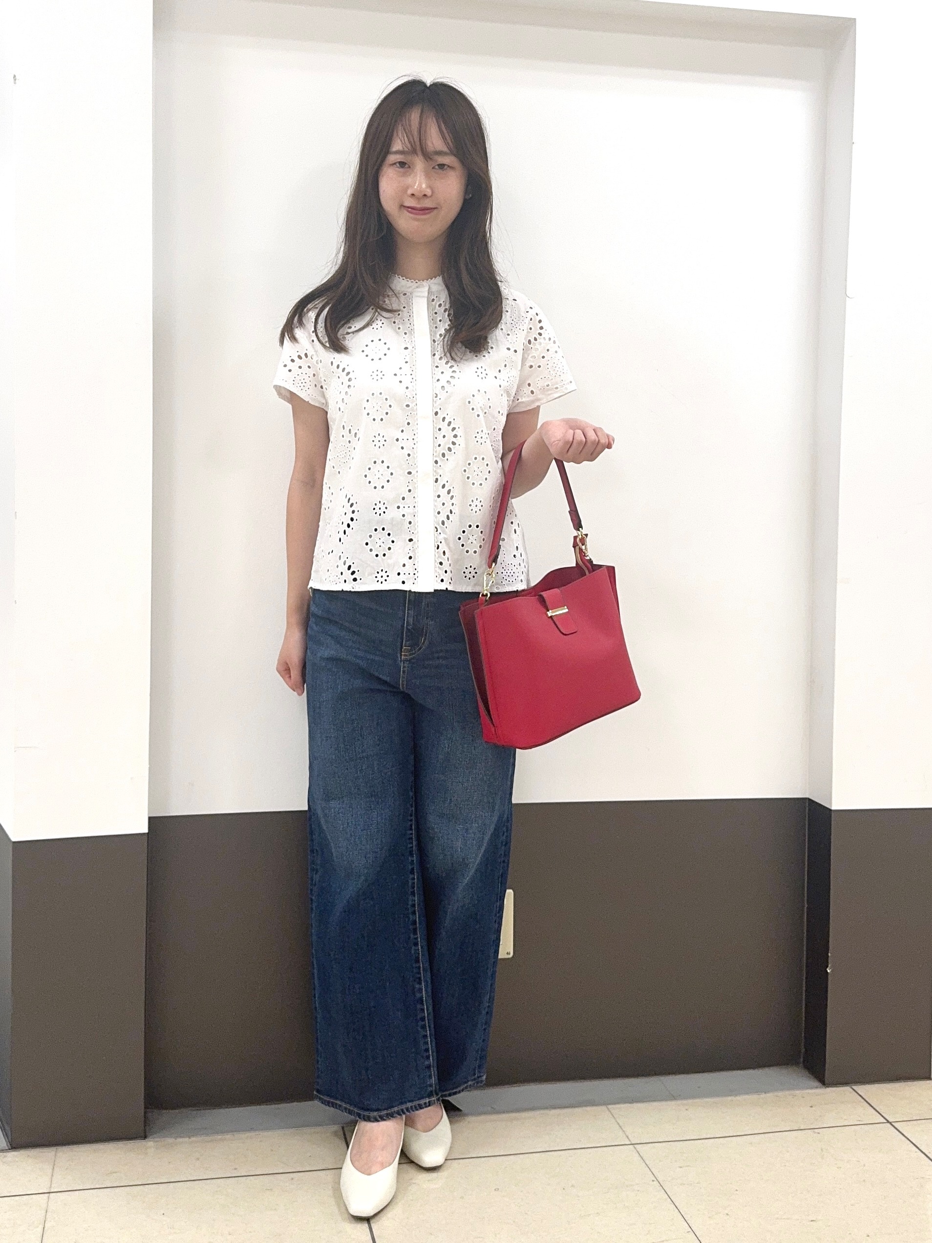 Nrinさんの「Reflect｜【通勤◎】カットワーク刺繍レース シャツブラウス」を使ったコーディネート