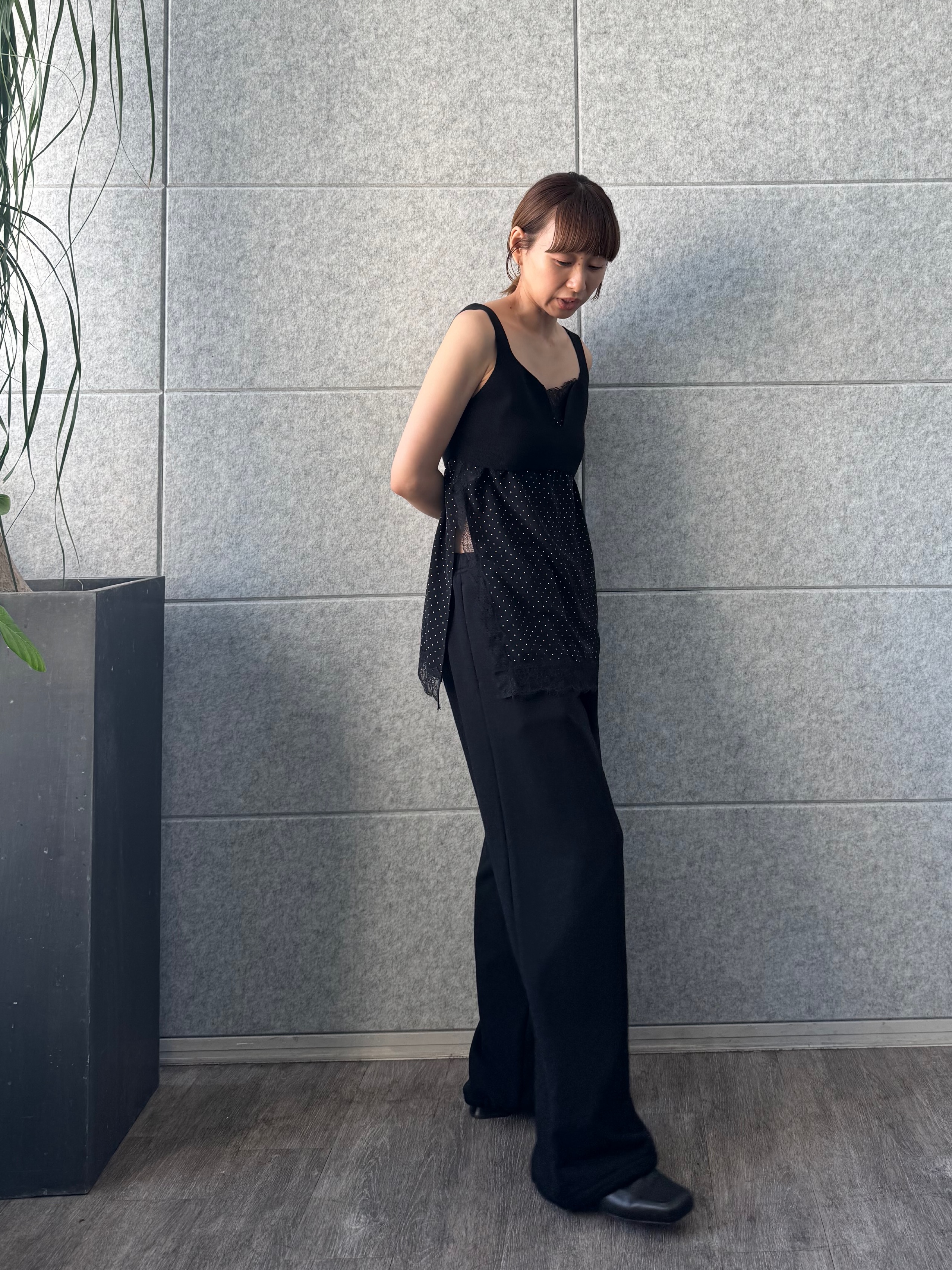 designer yukaさんの「CODE A｜dot lingerie lace cami」を使ったコーディネート