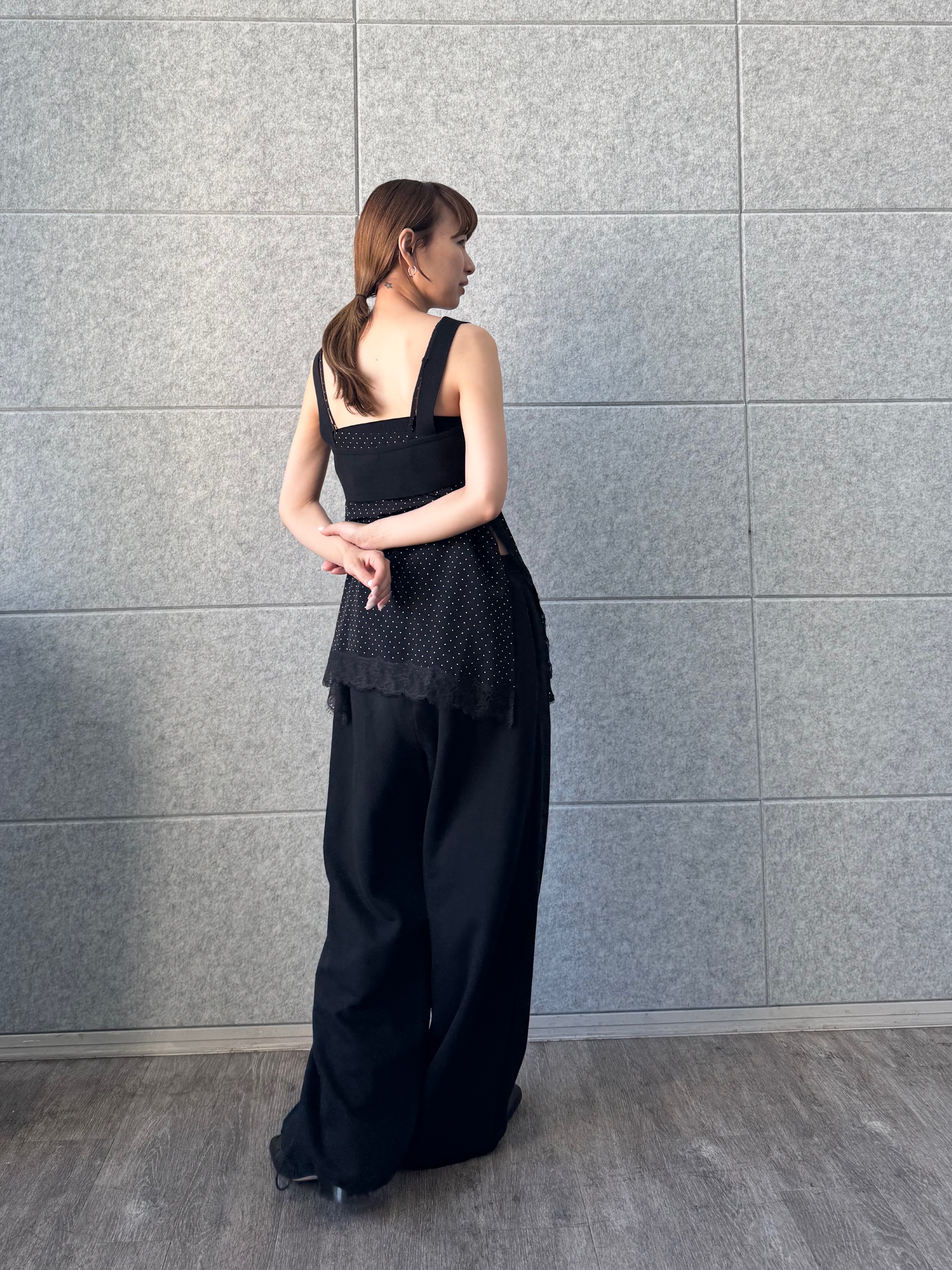 designer yukaさんの「CODE A｜dot lingerie lace cami」を使ったコーディネート