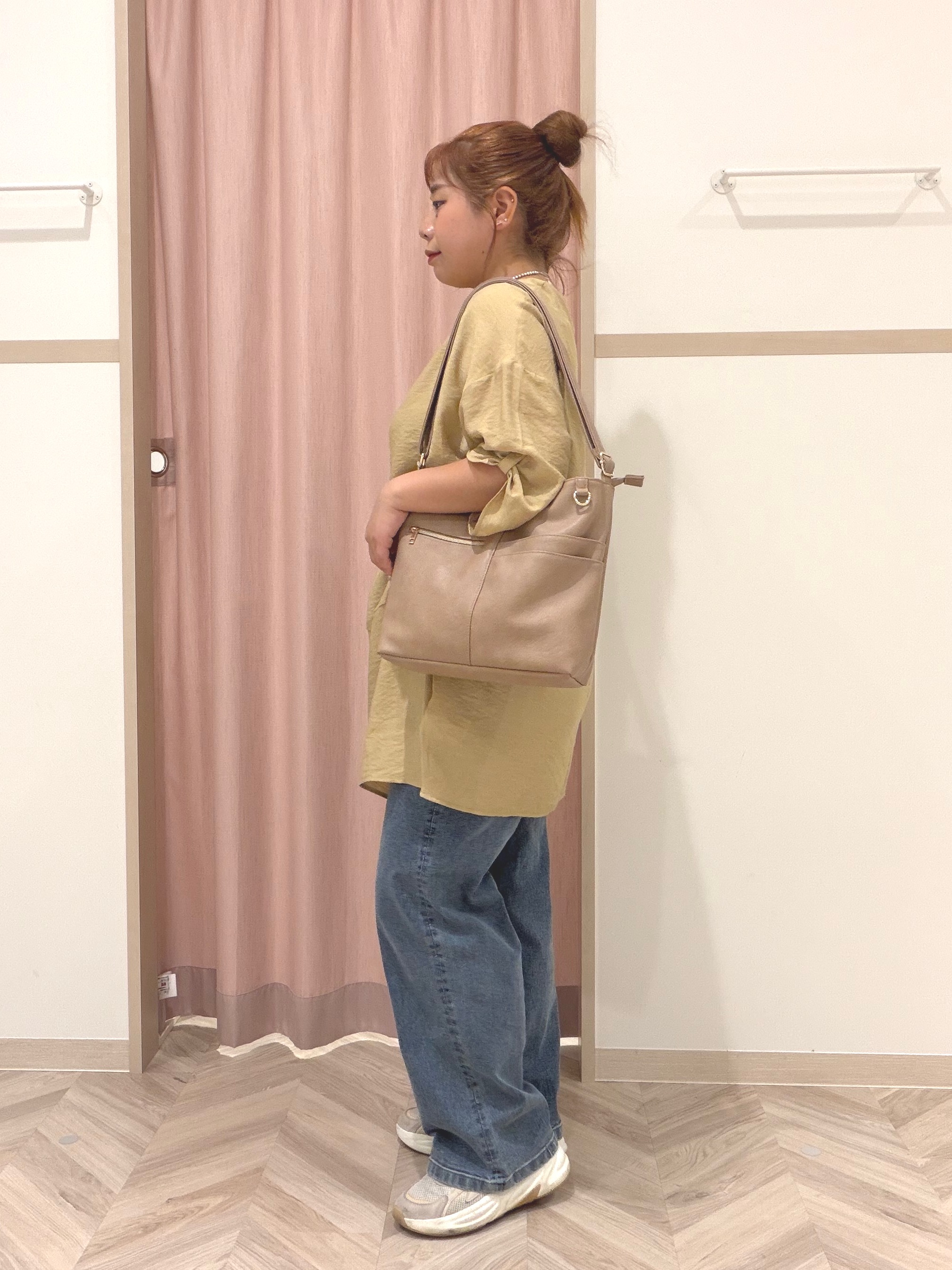 まちゃんなちゃんさんの「SHOO･LA･RUE｜【ひんやり/S-LL/洗濯後しわになりにくい】秋まで活躍 ゆるっとリラックス 7分袖チュニック」を使ったコーディネート