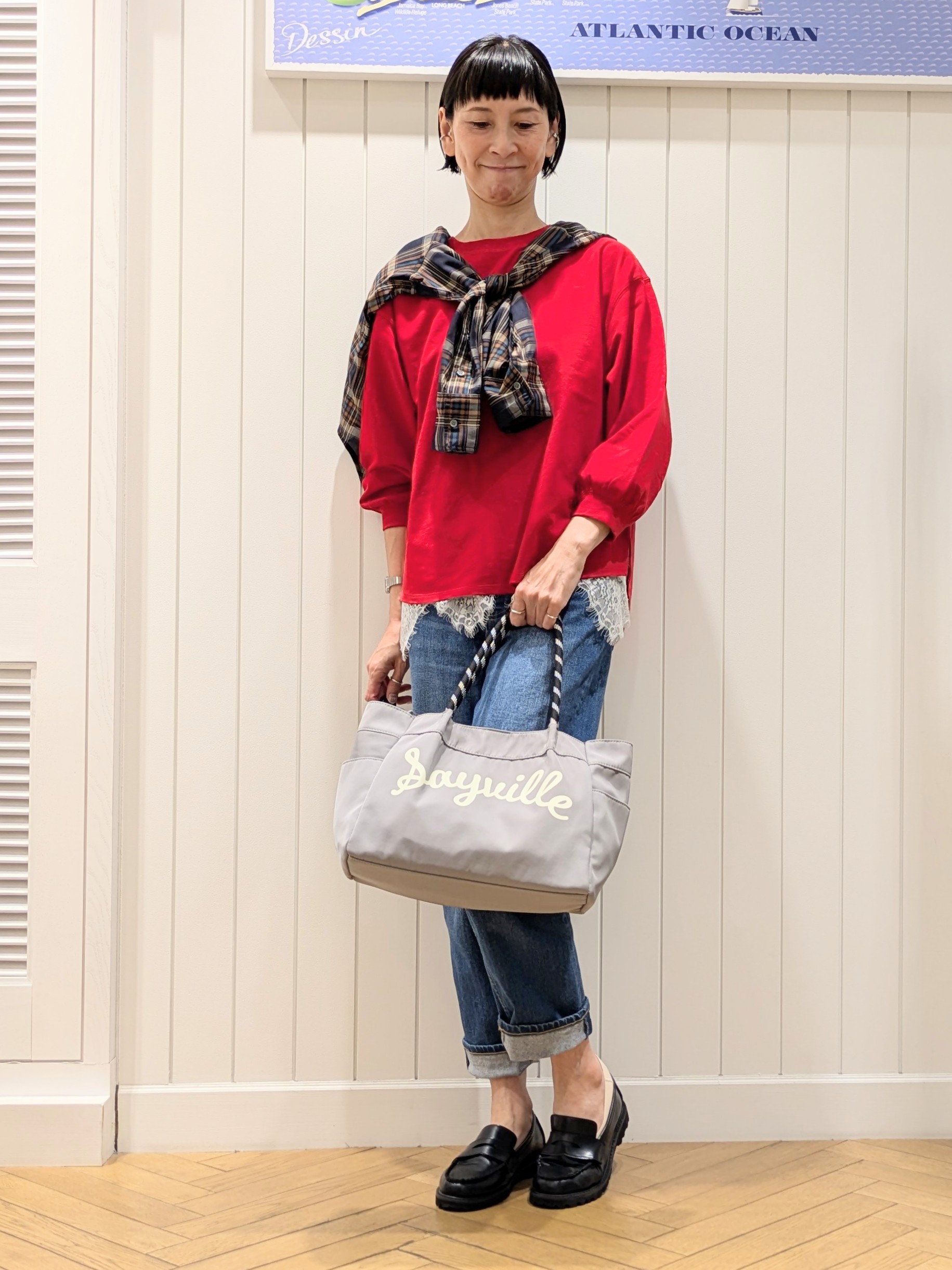 micoさんの「Dessin｜バックヘンリーカットソー長袖」を使ったコーディネート