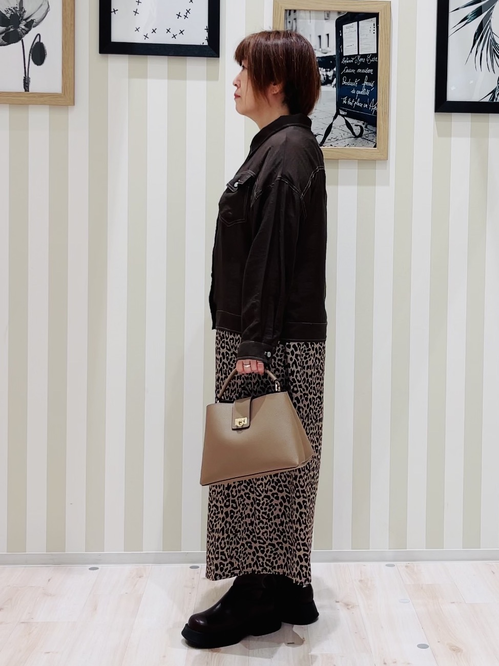 ma_miさんの「SHOO･LA･RUE｜【S-LL/洗濯機可】Gジャン風 軽く羽織れるシアージャケット」を使ったコーディネート