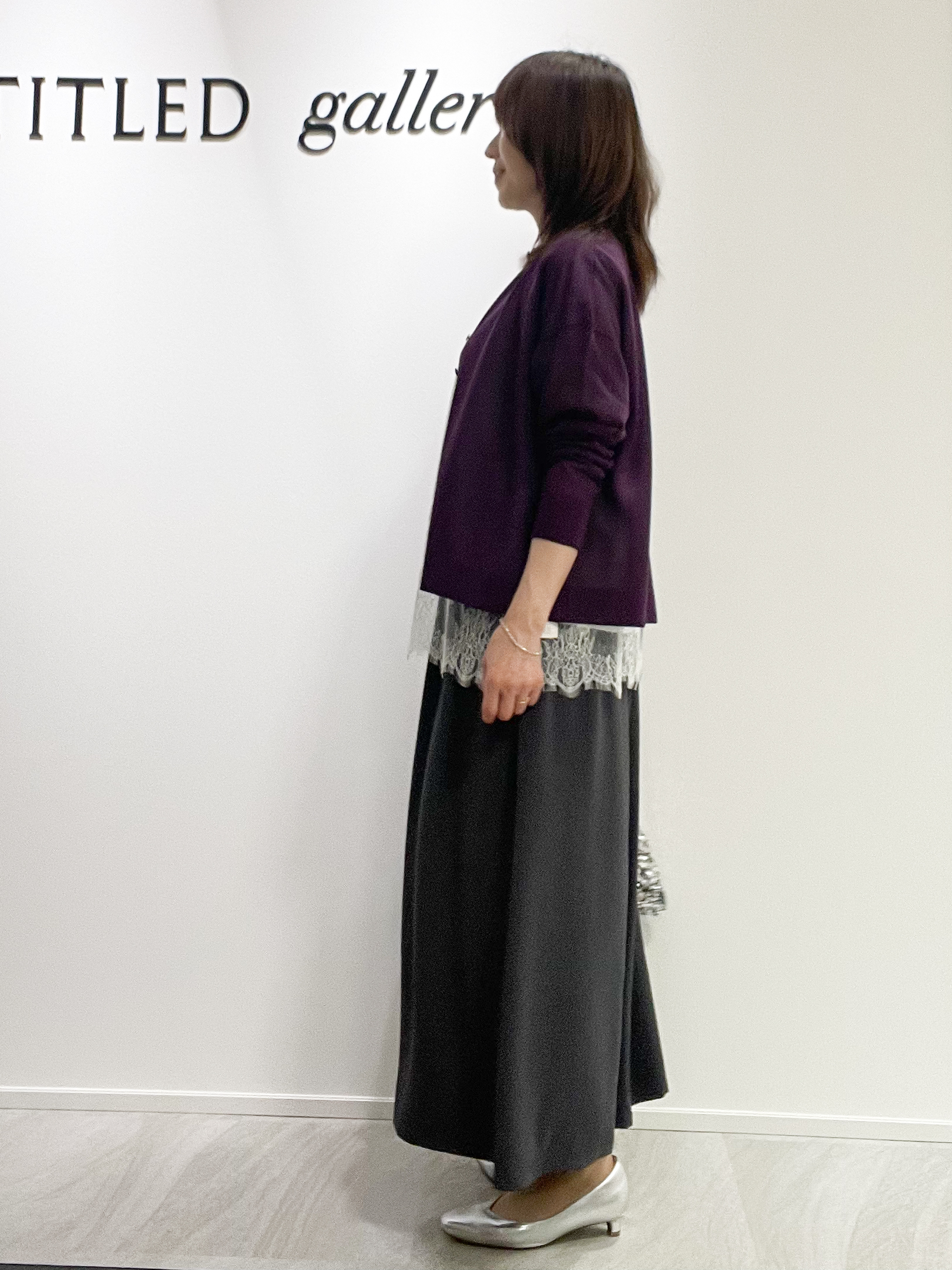 めいさんの「UNTITLED｜【アンサンブル可/秋羽織り/シアー】前後2WAYカーディガン」を使ったコーディネート