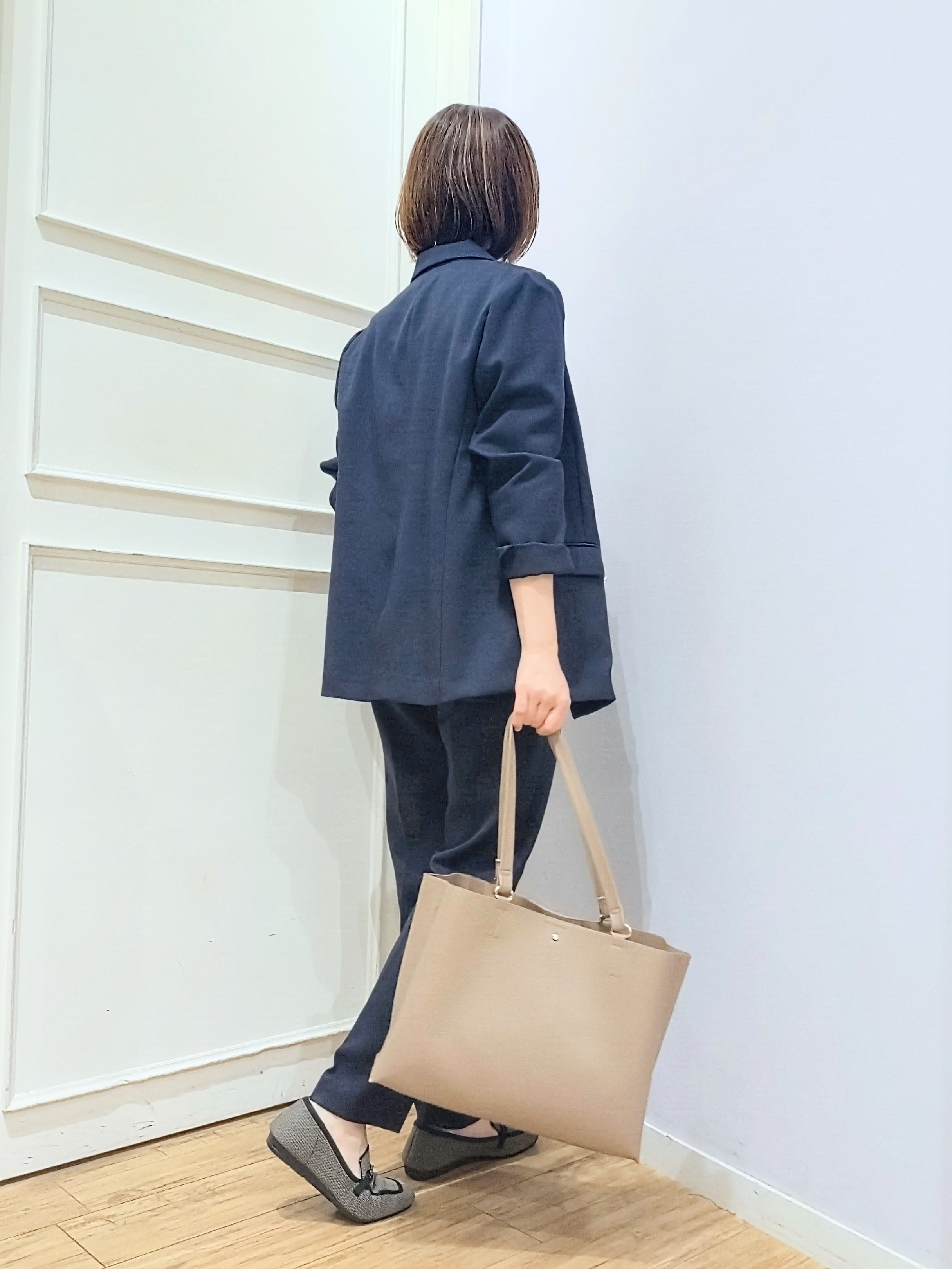 miomioさんの「SHOO･LA･RUE｜【セットアップ可/通勤/洗濯機可/SS-LL】オンオフ使える ダブルブレストジャケット」を使ったコーディネート