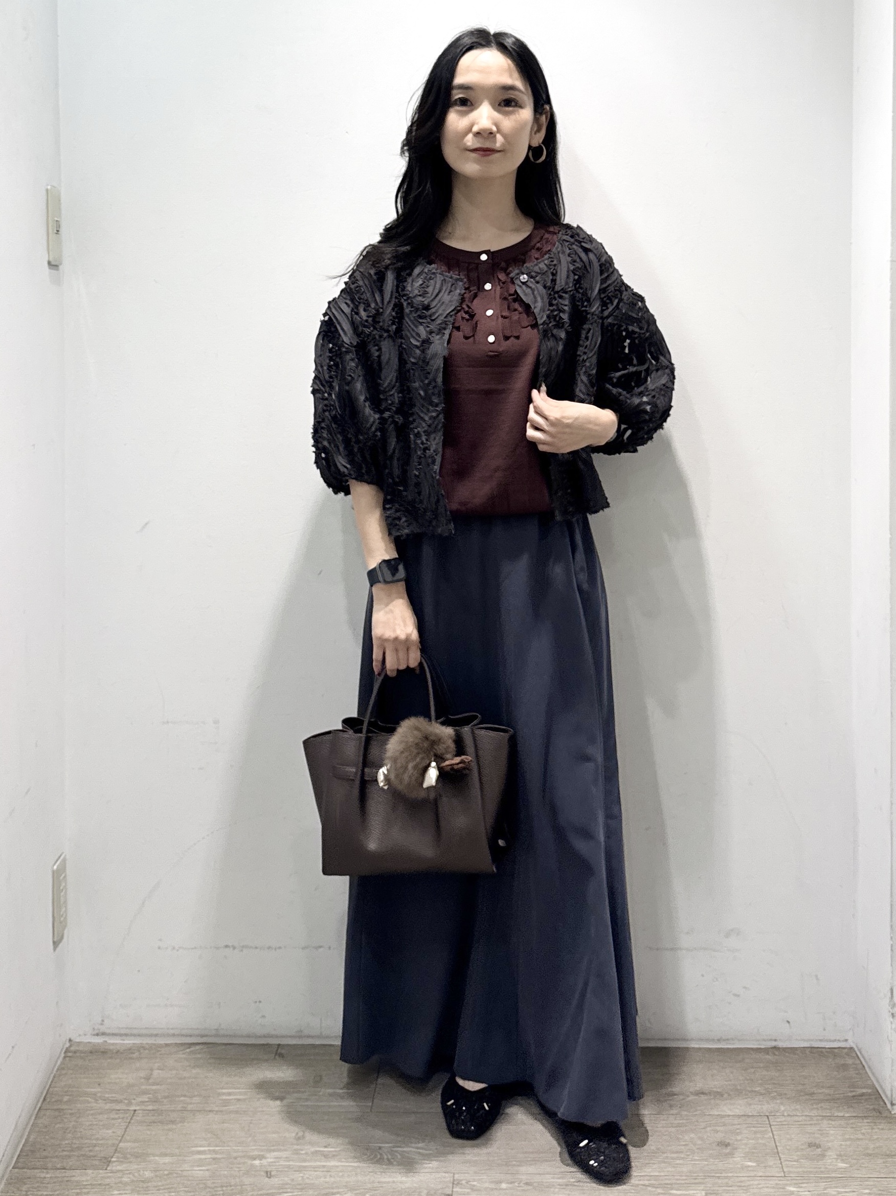 yuicciさんの「OPAQUE.CLIP｜立体レースボリュームスリーブブラウス【洗える】」を使ったコーディネート