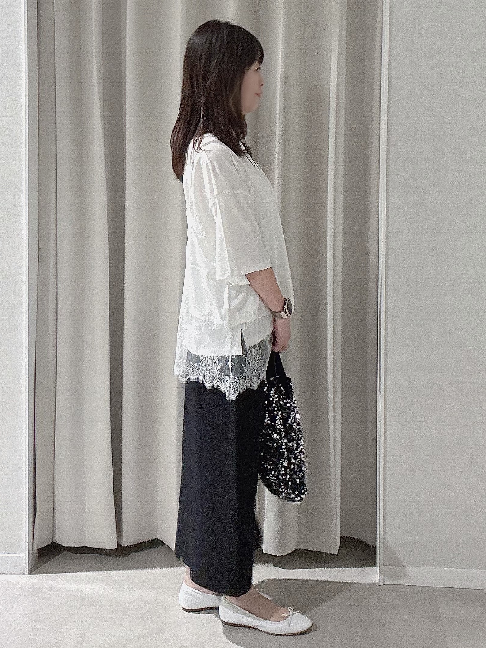makiさんの「UNTITLED｜【1枚でもセットでも】レースキャミ付きプルオーバー」を使ったコーディネート