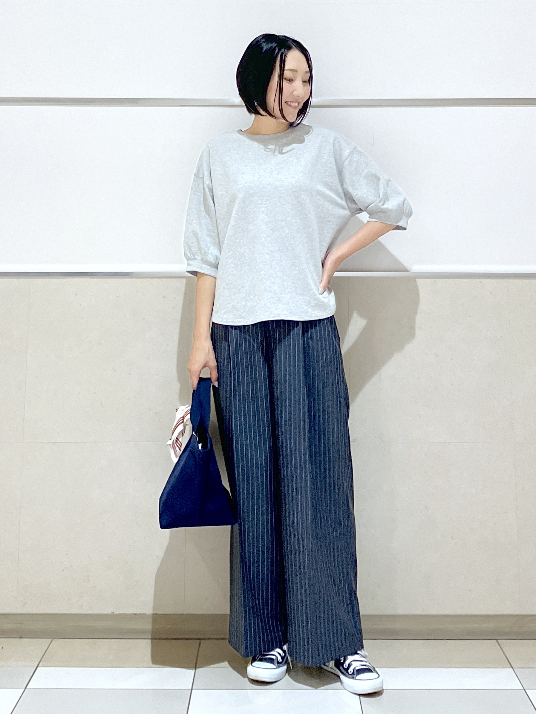 eriko さんの「Dessin｜【高レビュー/洗える/XS-L】バックヘンリーミニ裏毛 5分袖」を使ったコーディネート