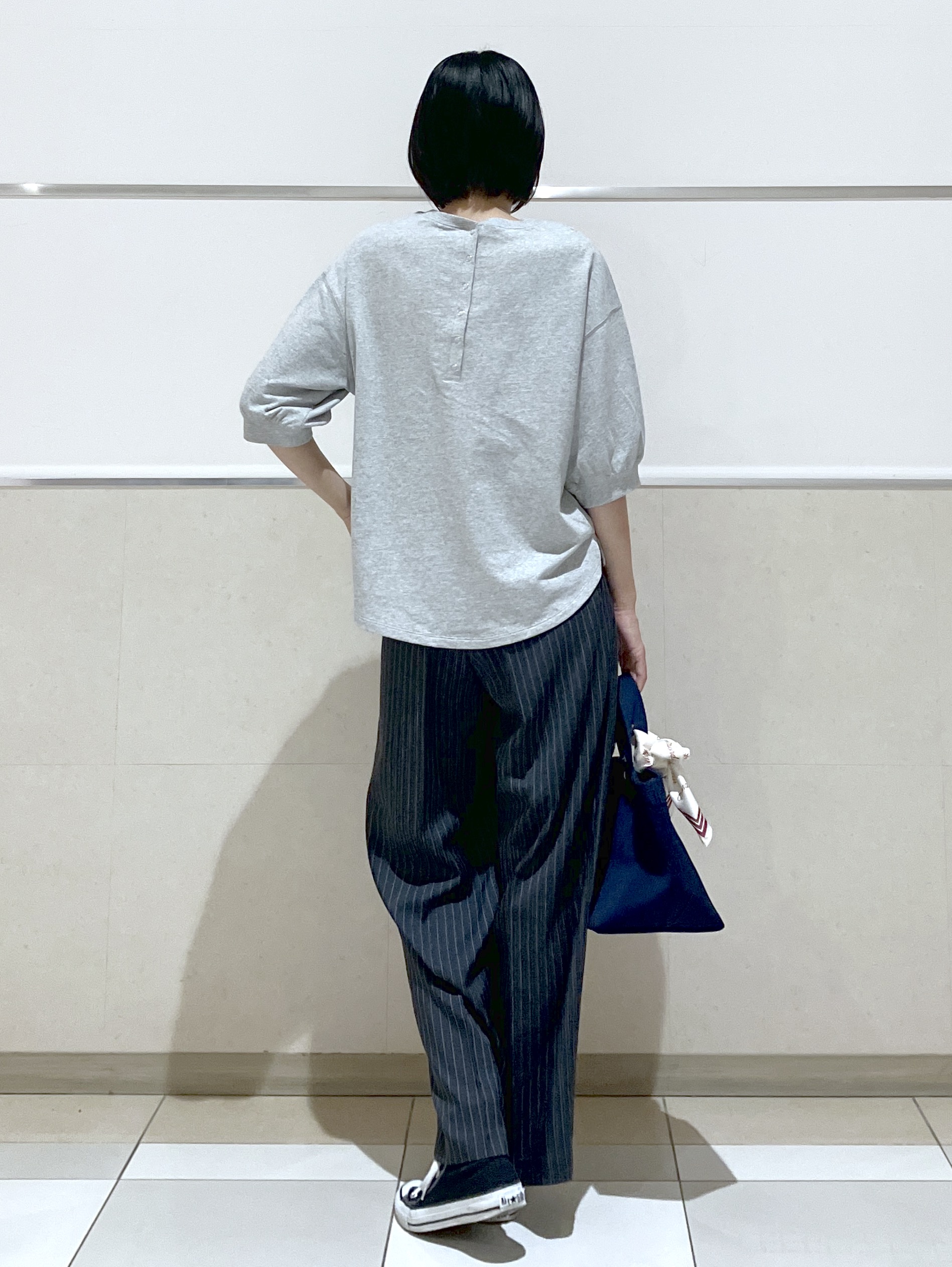 eriko さんの「Dessin｜【高レビュー/洗える/XS-L】バックヘンリーミニ裏毛 5分袖」を使ったコーディネート