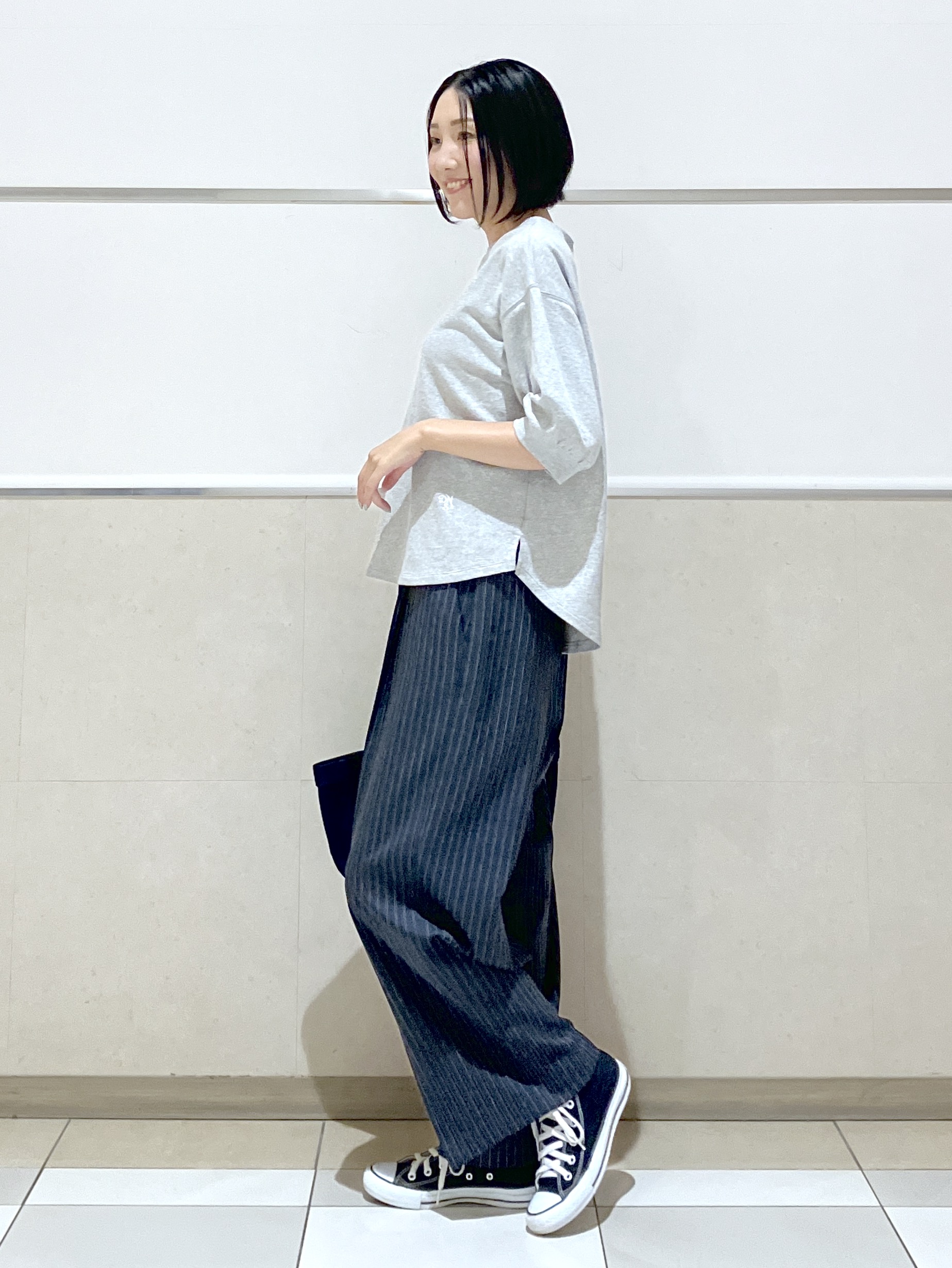 eriko さんの「Dessin｜【高レビュー/洗える/XS-L】バックヘンリーミニ裏毛 5分袖」を使ったコーディネート