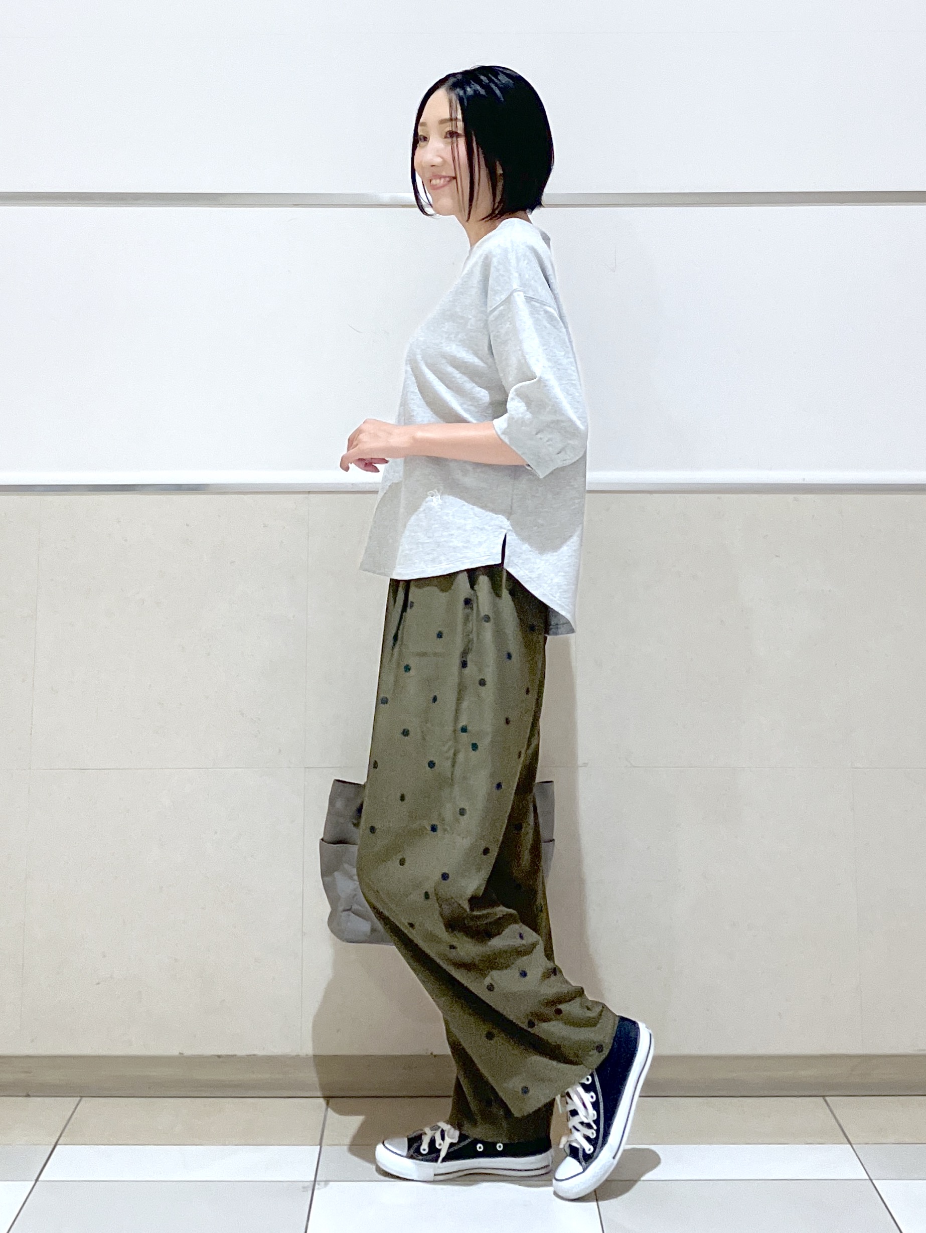 eriko さんの「Dessin｜バックヘンリーカットソー5分袖」を使ったコーディネート